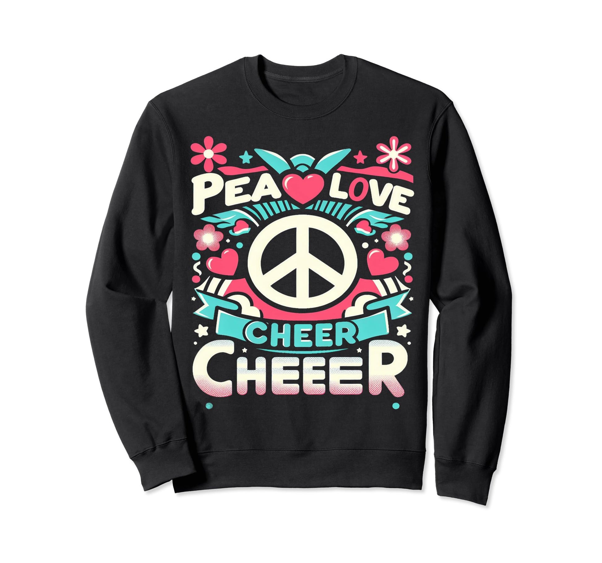 Peace Love Cheer Support Sweatshirt - Graphic Print Unisex - T-Shirt, Sweatshirt, Hoodie