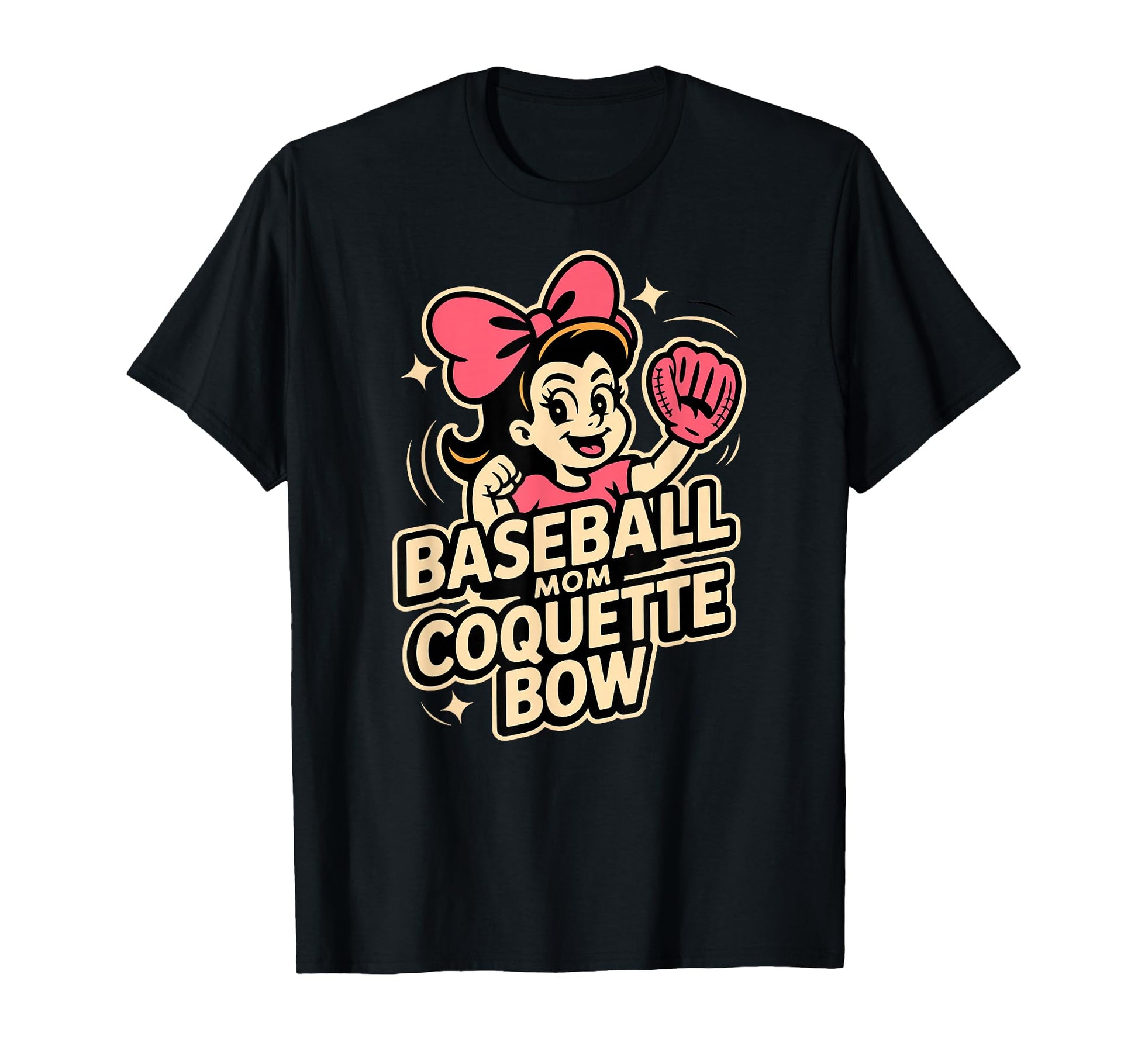 Baseball Mom Coquette Bow Day Game T-Shirt - Custom Art Print for Adults - T-Shirt, Sweatshirt, Hoodie