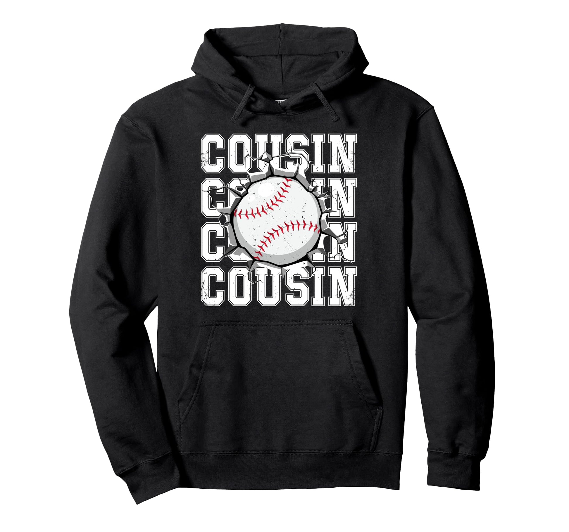 Baseball Cousin Cracked Wall Family Hoodie - Minimalist Print Unisex - T-Shirt, Sweatshirt, Hoodie