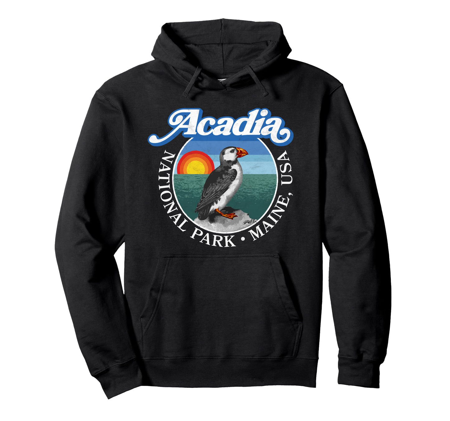 Acadia National Park Maine Puffin Hoodie - Unique Graphic Men Women - T-Shirt, Sweatshirt, Hoodie