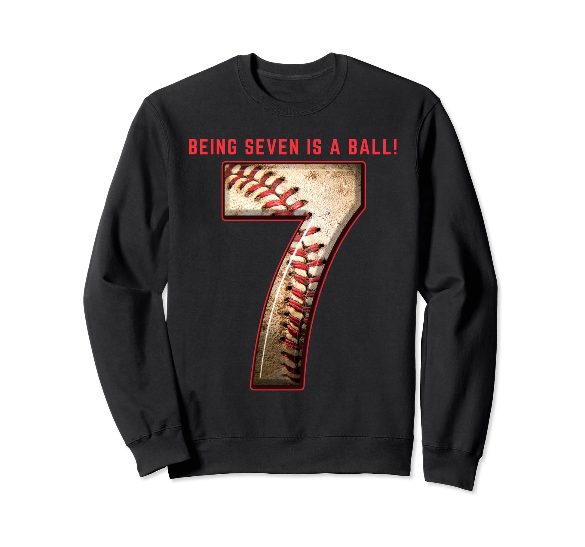 Baseball Birthday 7Th Birthday Number Sweatshirt - Graphic Print for Adults - T-Shirt, Sweatshirt, Hoodie