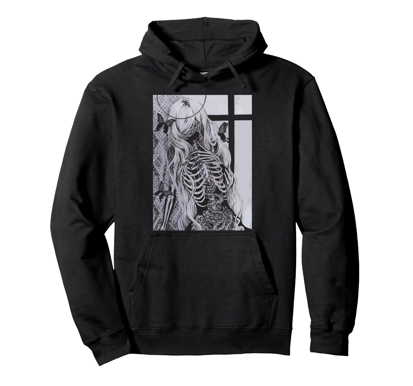 Dark Art Soft Grunge Y2K Female Hoodie - Minimalist Print for Adults - T-Shirt, Sweatshirt, Hoodie
