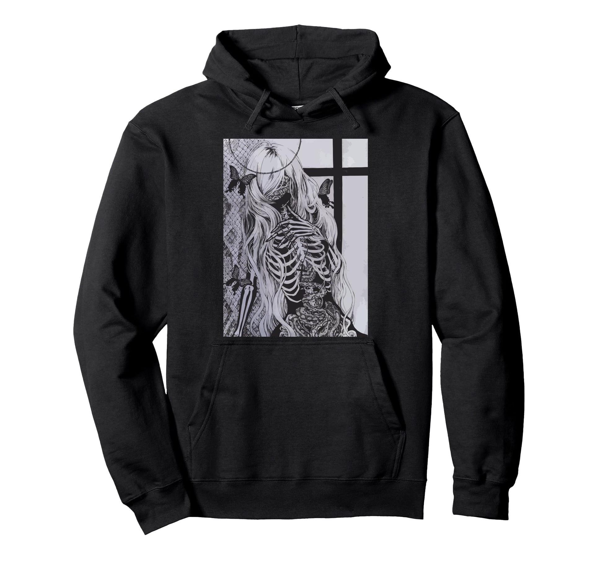 Dark Art Soft Grunge Y2K Female Hoodie - Minimalist Print for Adults - T-Shirt, Sweatshirt, Hoodie