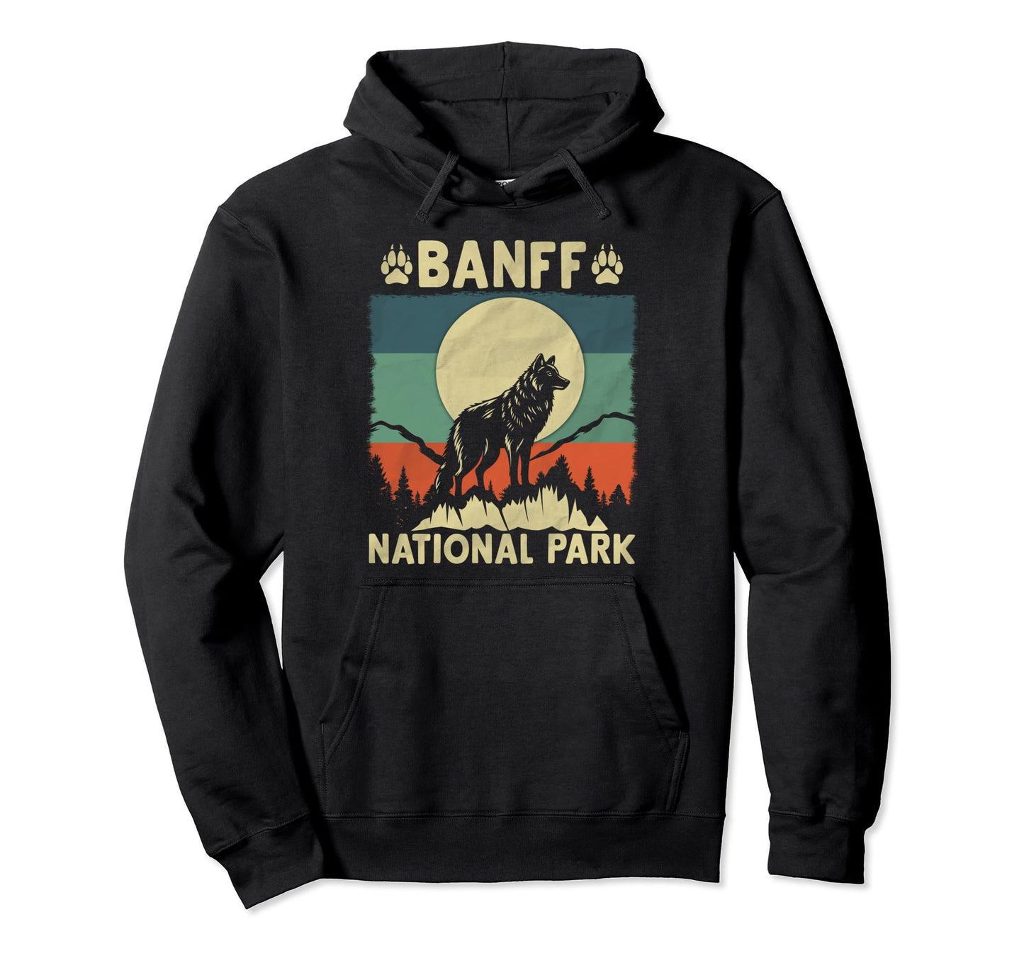 Wolf Banff National Park Hoodie - Minimalist Print for Adults - T-Shirt, Sweatshirt, Hoodie
