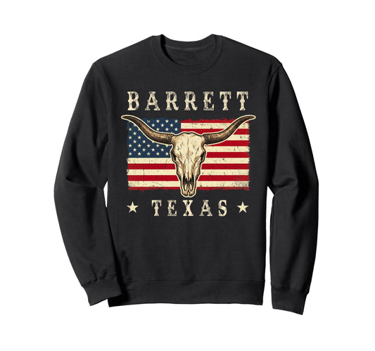 Barrett Texas Western Patriotic Sweatshirt - Custom Art Print Men Women - T-Shirt, Sweatshirt, Hoodie