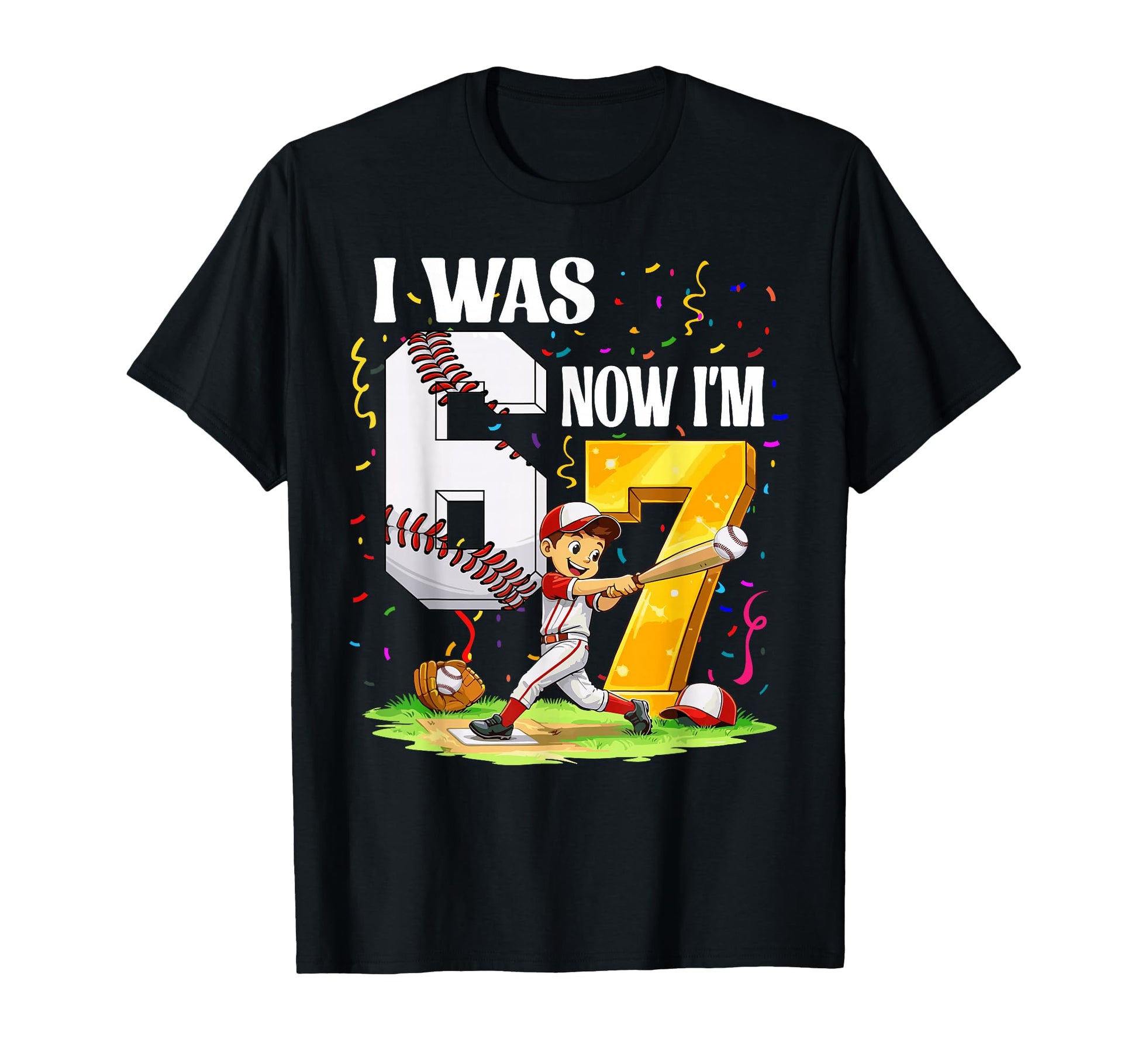 I Was 6 Now Im 7 Years Old Baseball T-Shirt - Aesthetic Graphic for Adults - T-Shirt, Sweatshirt, Hoodie