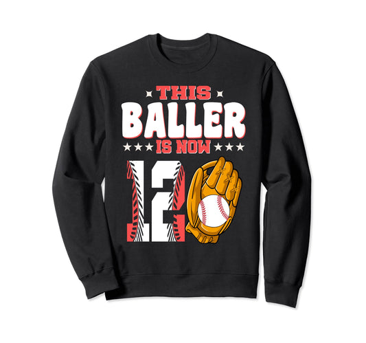 Baseball 12Th Birthday Baseball Sweatshirt - Streetwear Style Men Women - T-Shirt, Sweatshirt, Hoodie