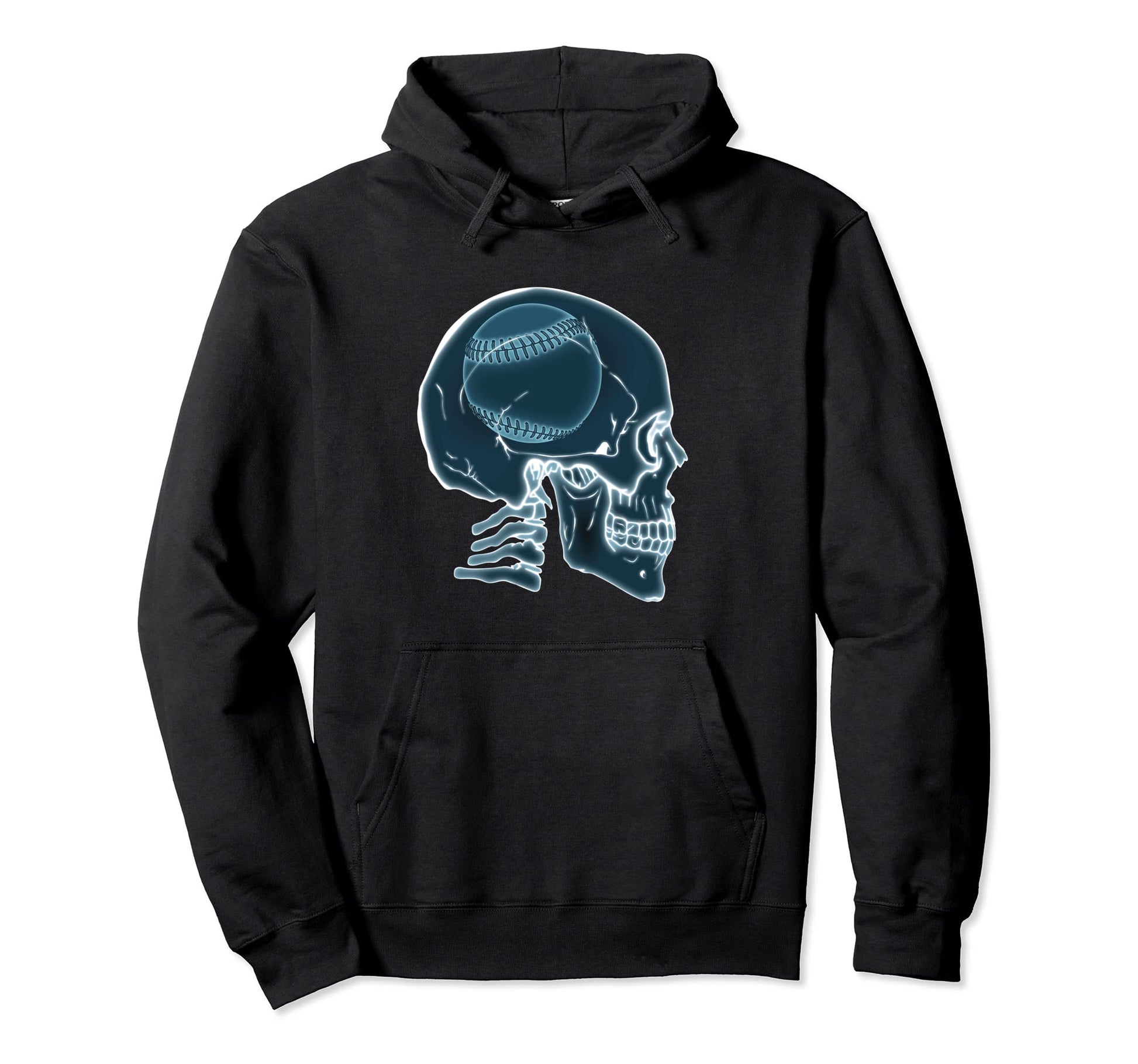 Skull Funny Baseball Players Game Day Team Hoodie - Novelty Apparel Unisex - T-Shirt, Sweatshirt, Hoodie