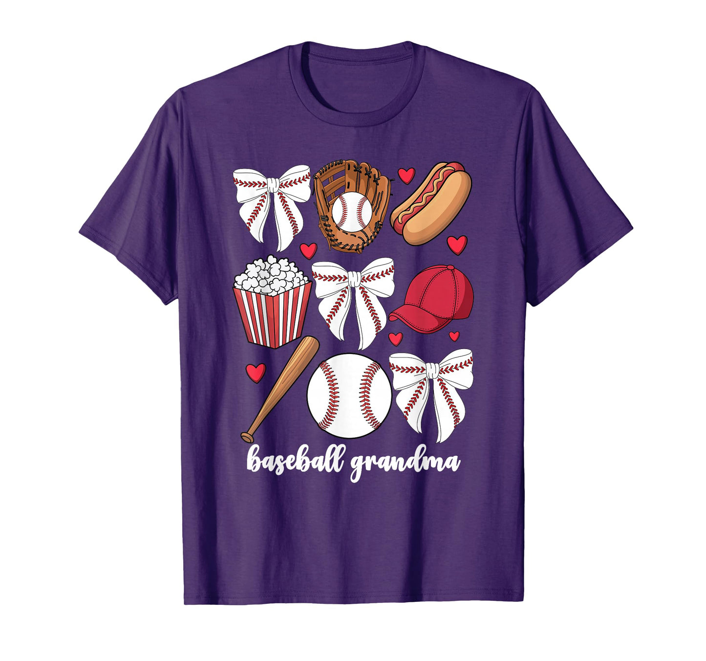 Baseball Grandma Coquette Bow Grandson T-Shirt - Custom Art Print Unisex - T-Shirt, Sweatshirt, Hoodie