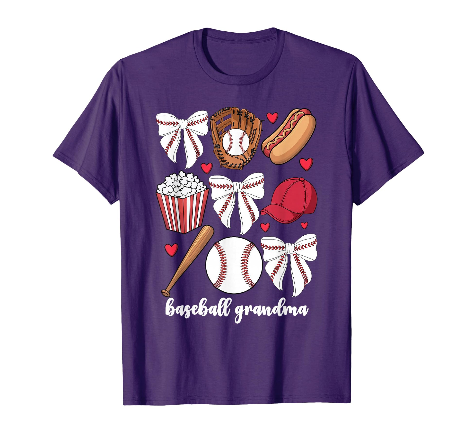 Baseball Grandma Coquette Bow Grandson T-Shirt - Custom Art Print Unisex - T-Shirt, Sweatshirt, Hoodie