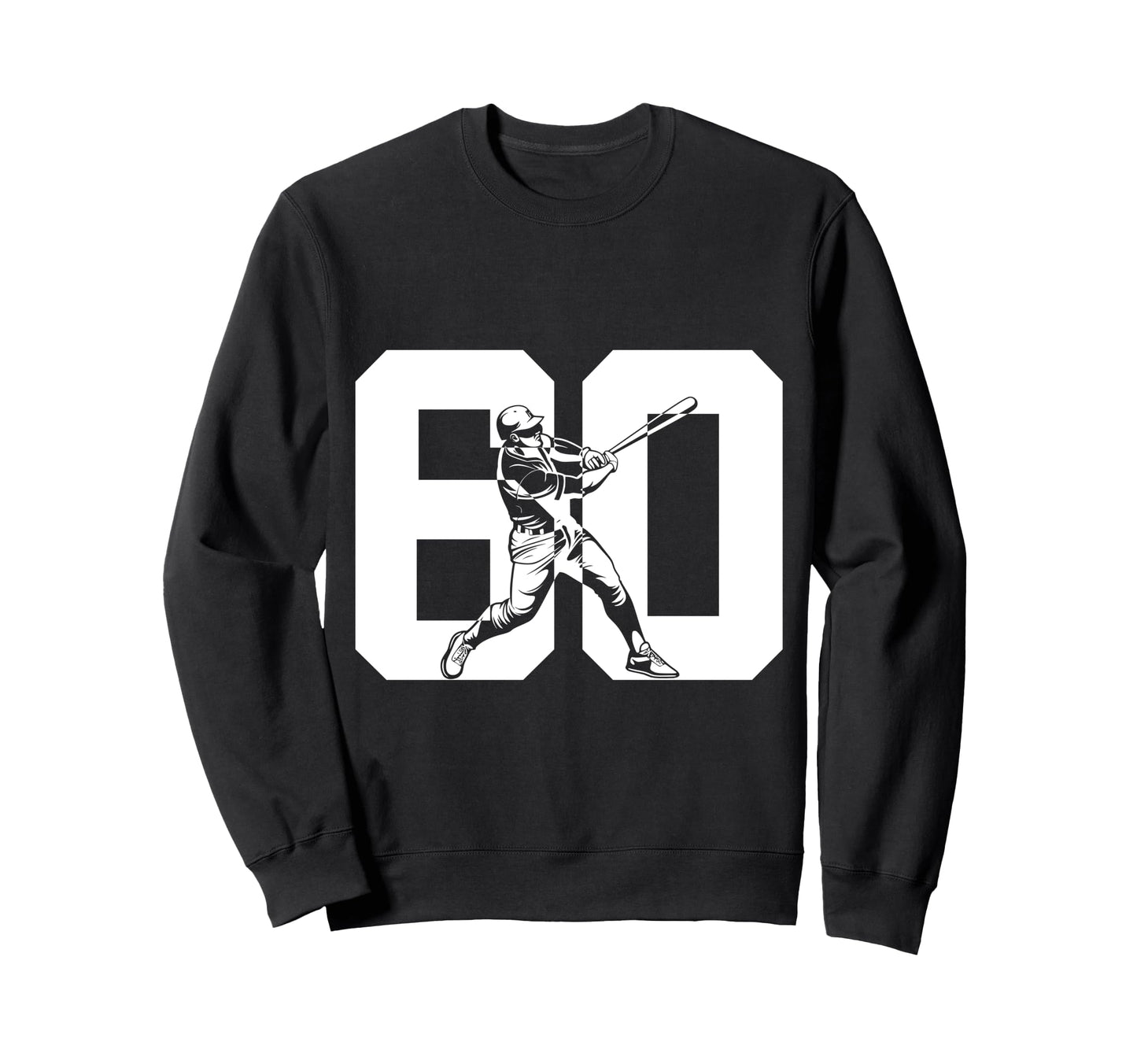 Number 60 Years Baseball 60Th Sweatshirt - Minimalist Print for Adults - T-Shirt, Sweatshirt, Hoodie
