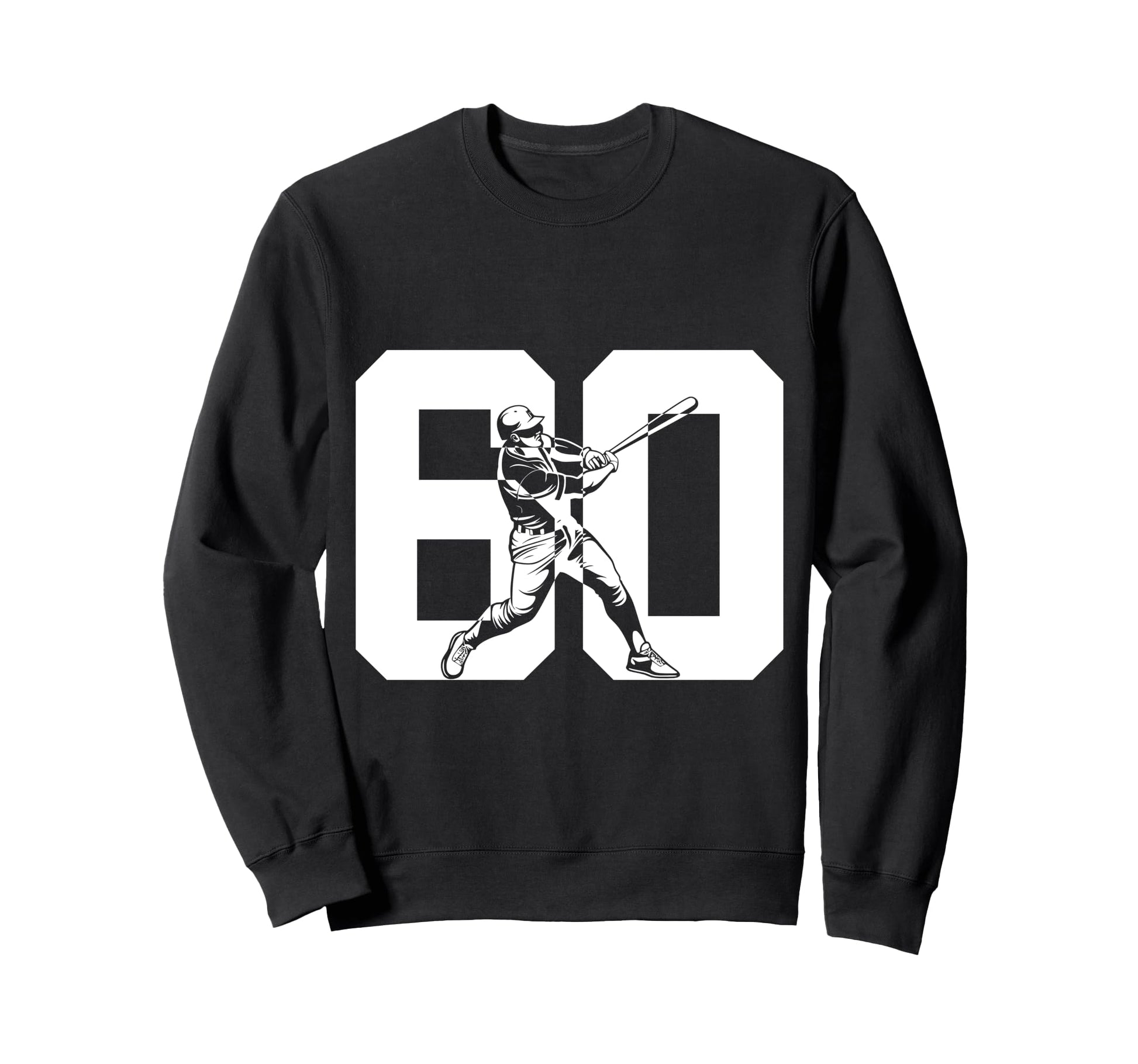 Number 60 Years Baseball 60Th Sweatshirt - Minimalist Print for Adults - T-Shirt, Sweatshirt, Hoodie
