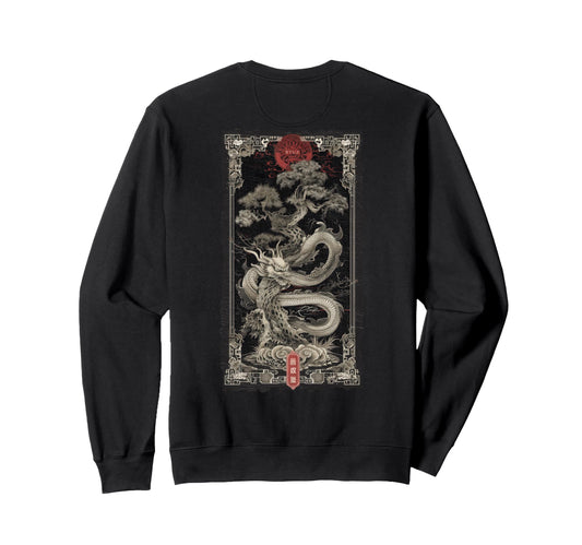 Aesthetic Back Dragon Y2K Sweatshirt - Aesthetic Graphic Men Women - T-Shirt, Sweatshirt, Hoodie