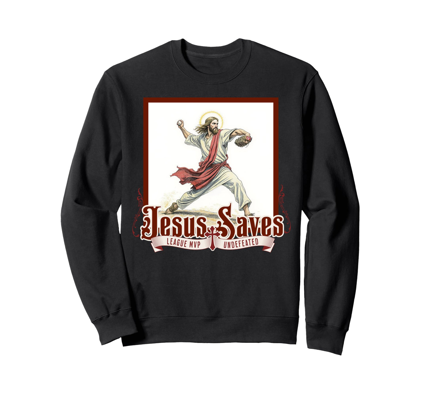 Jesus Saves Funny Baseball Sweatshirt - Casual Everyday Wear for Adults - T-Shirt, Sweatshirt, Hoodie