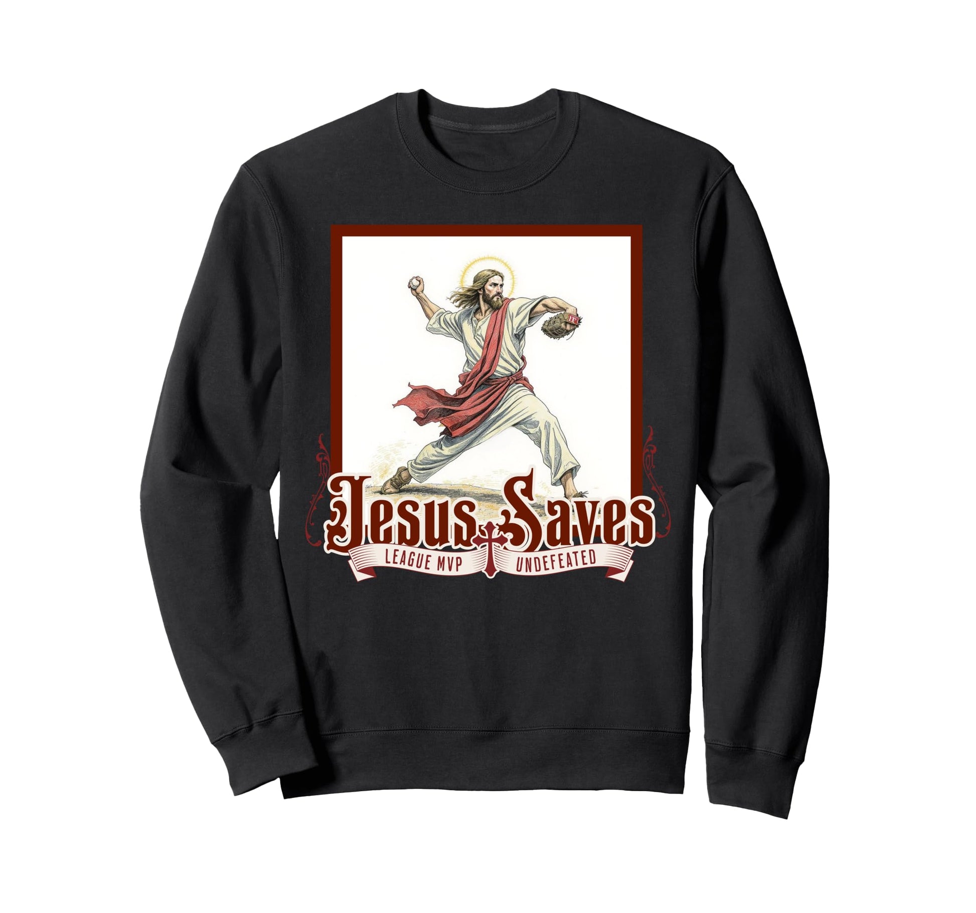 Jesus Saves Funny Baseball Sweatshirt - Casual Everyday Wear for Adults - T-Shirt, Sweatshirt, Hoodie