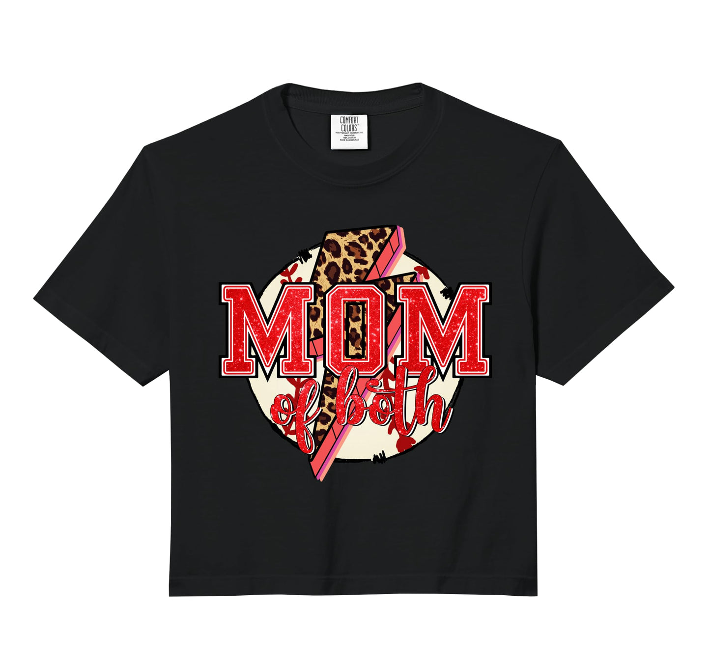Mom Both Leopard Baseball Cheerleader Sweatshirt - Trendy Graphic Unisex - T-Shirt, Sweatshirt, Hoodie