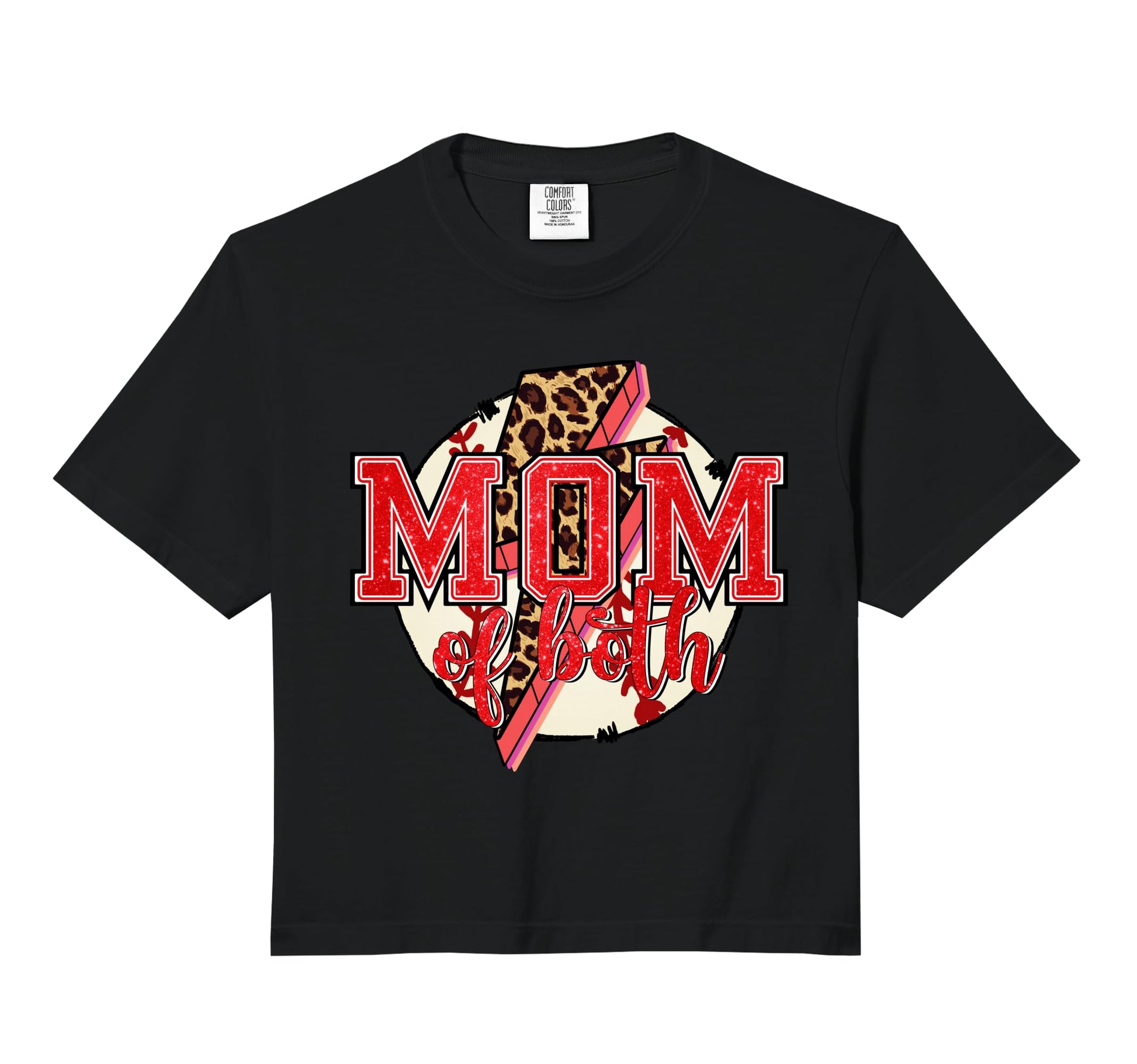 Mom Both Leopard Baseball Cheerleader Sweatshirt - Trendy Graphic Unisex - T-Shirt, Sweatshirt, Hoodie