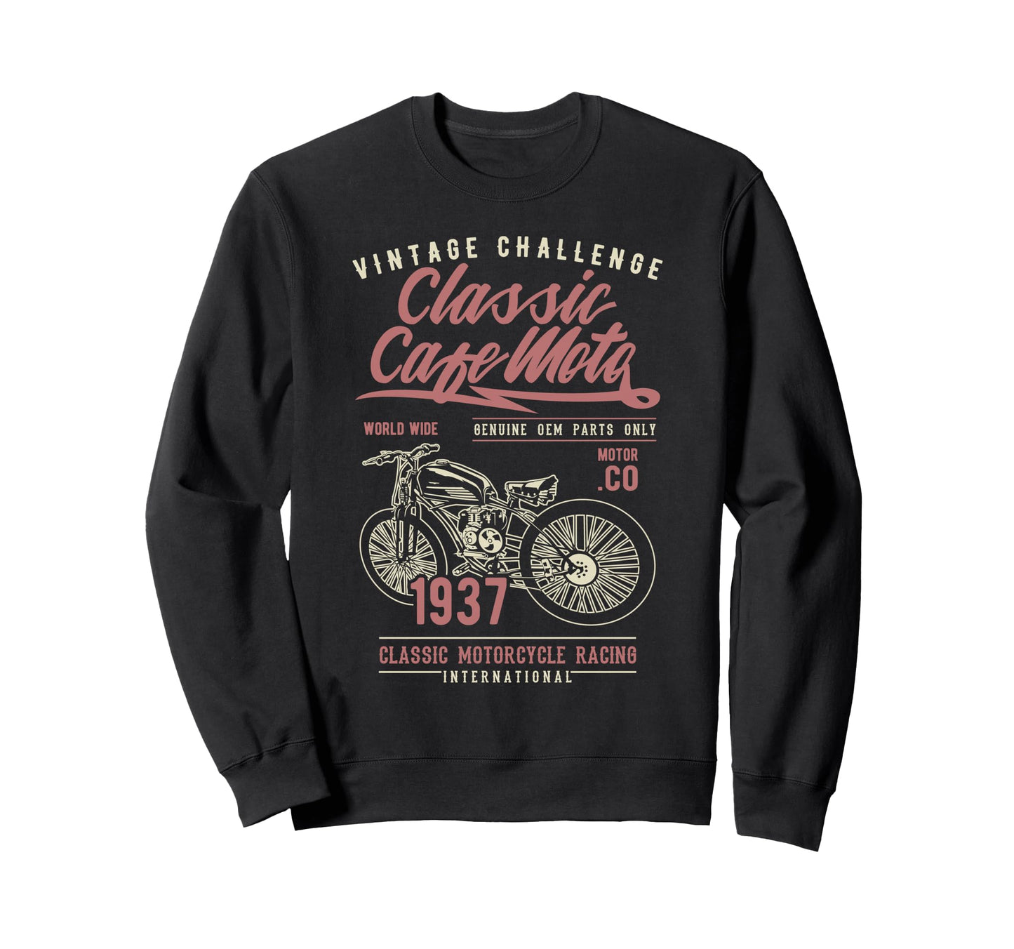 Cafe Racer Motorcycle Sweatshirt - Graphic Print Men Women - T-Shirt, Sweatshirt, Hoodie
