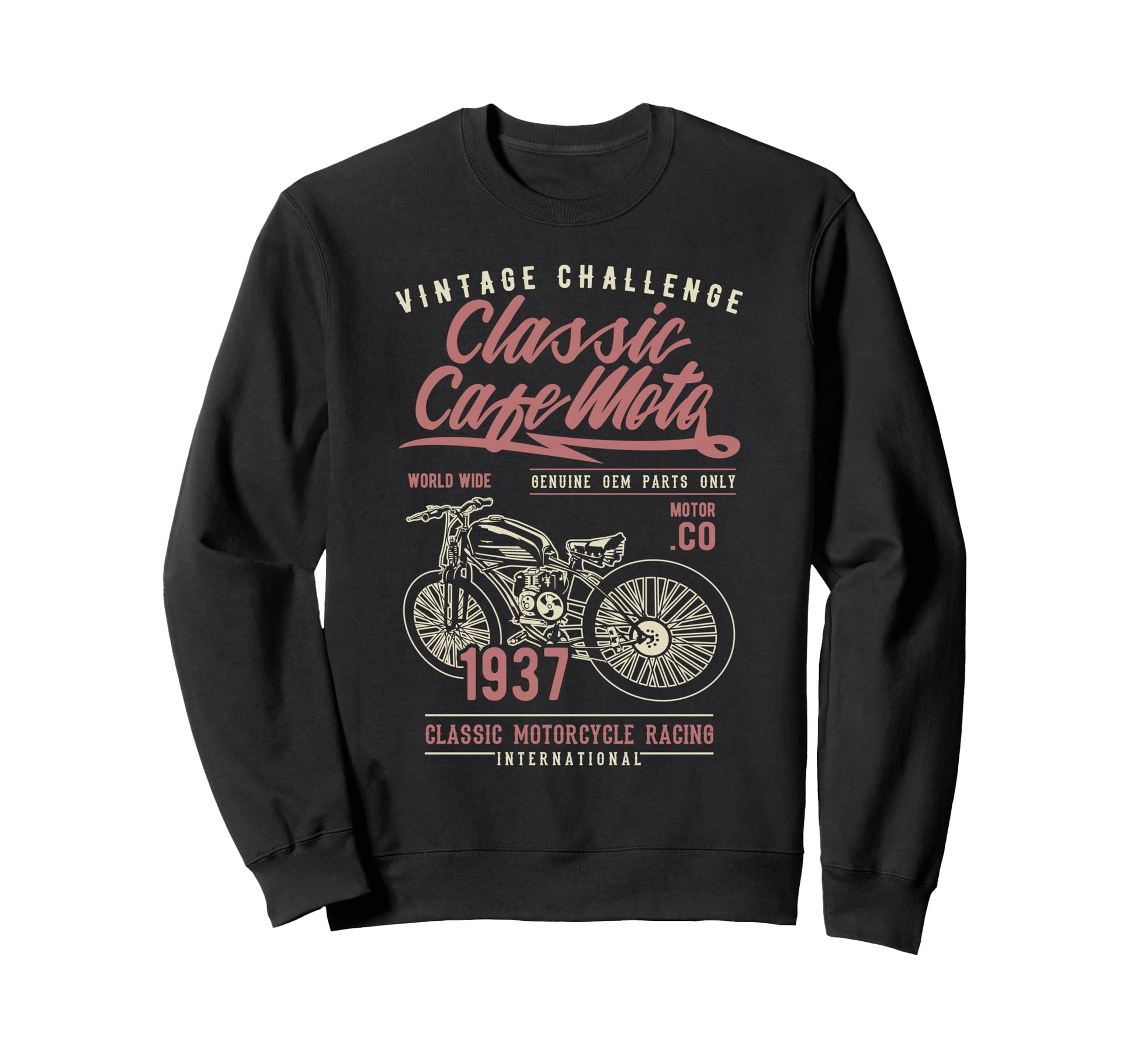 Cafe Racer Motorcycle Sweatshirt - Graphic Print Men Women - T-Shirt, Sweatshirt, Hoodie