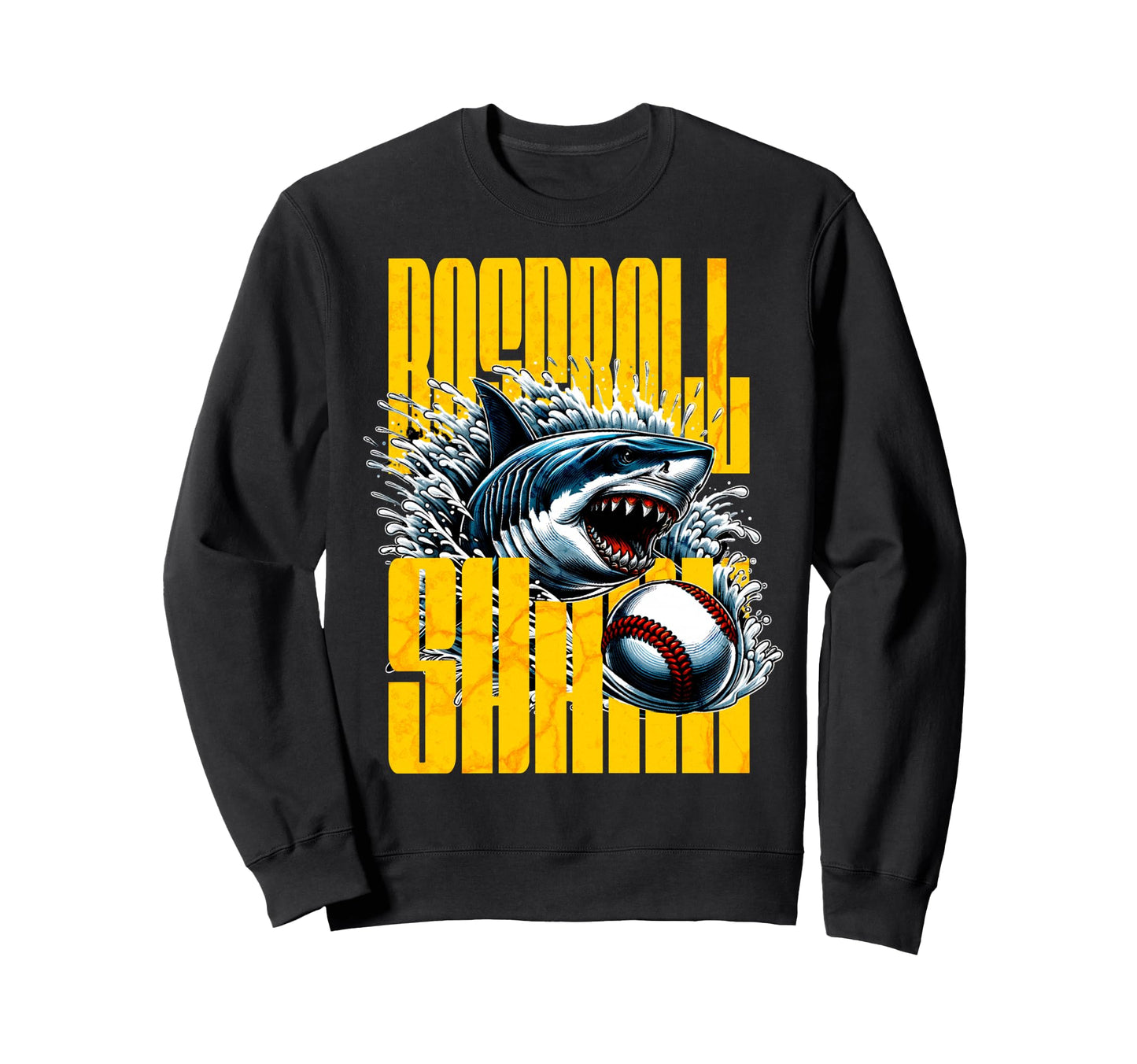 Fearless Shark Baseball Shark Sweatshirt - Unique Graphic for Adults - T-Shirt, Sweatshirt, Hoodie