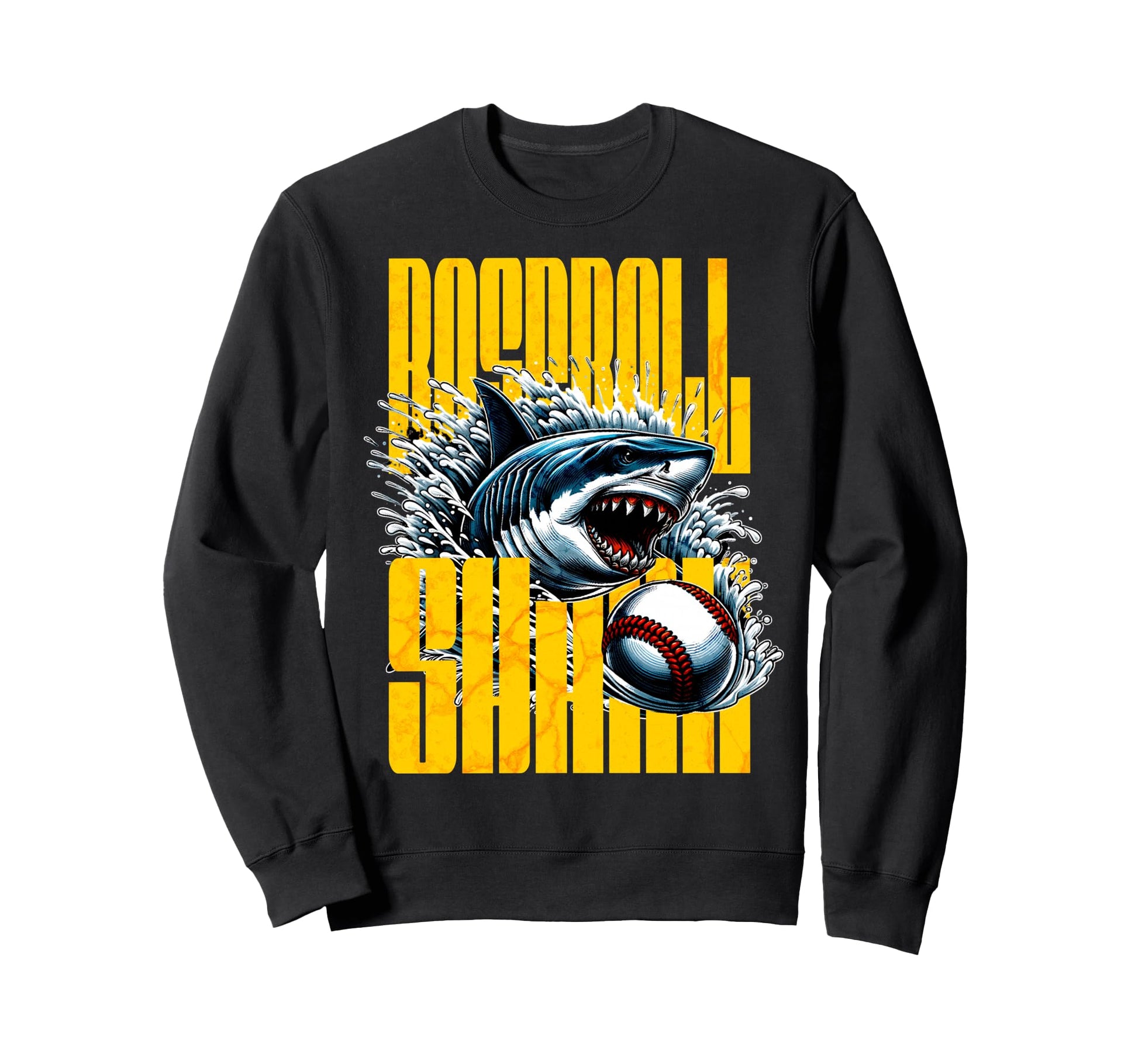 Fearless Shark Baseball Shark Sweatshirt - Unique Graphic for Adults - T-Shirt, Sweatshirt, Hoodie