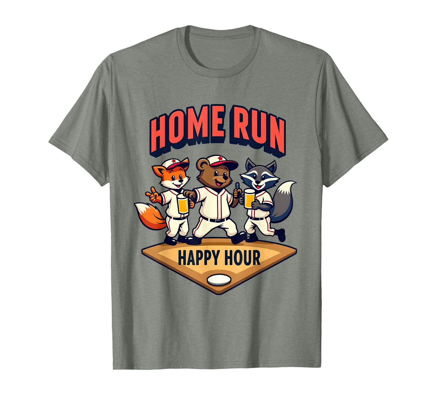 Home Run Happy Hour Baseball Party T-Shirt - Trendy Graphic Unisex - T-Shirt, Sweatshirt, Hoodie