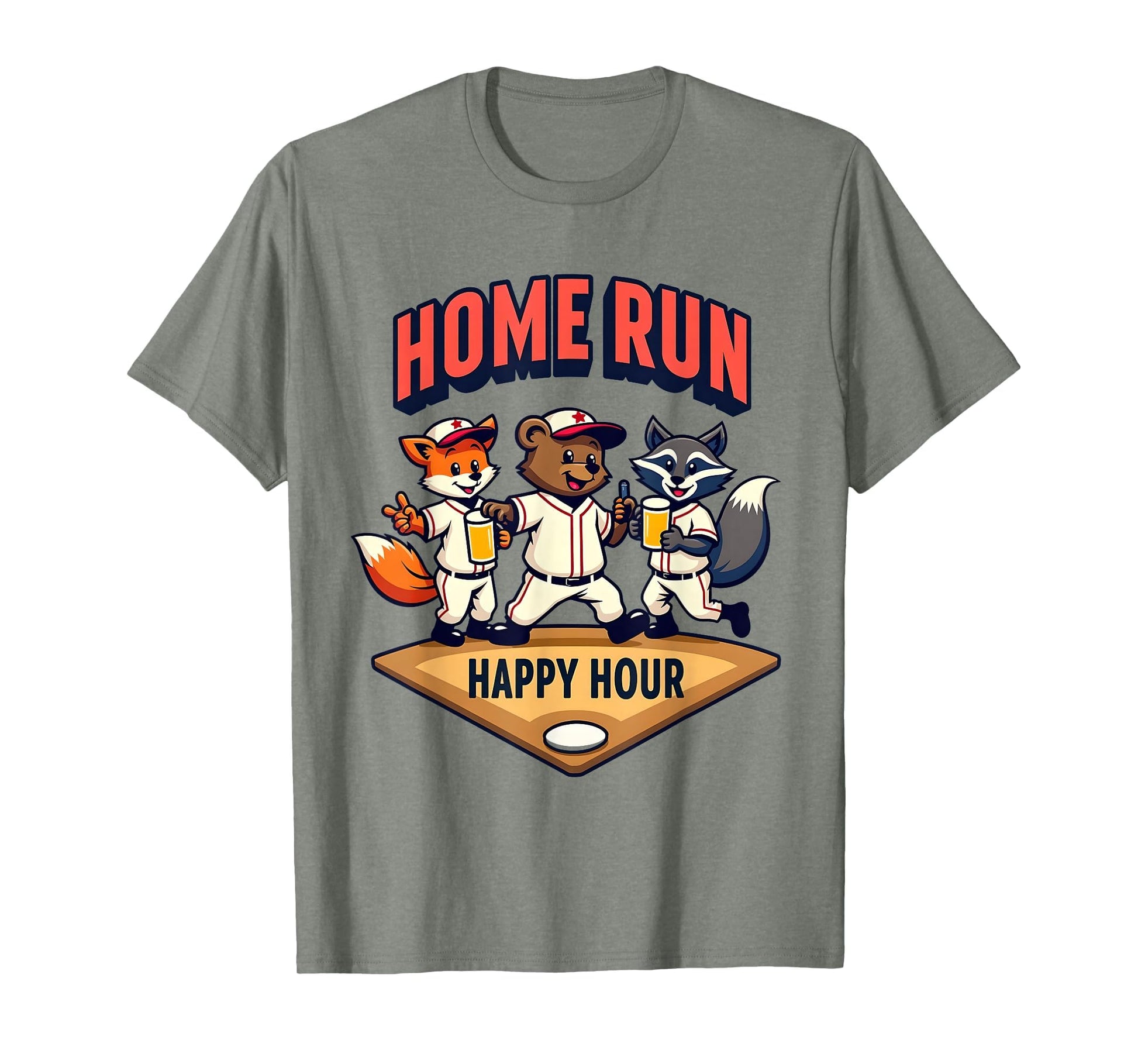 Home Run Happy Hour Baseball Party T-Shirt - Trendy Graphic Unisex - T-Shirt, Sweatshirt, Hoodie