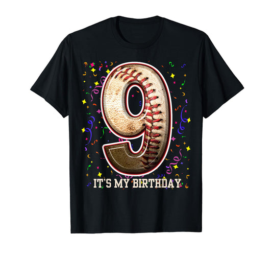 9 Years Old Baseball Play My 9Th T-Shirt - Minimalist Print Unisex - T-Shirt, Sweatshirt, Hoodie