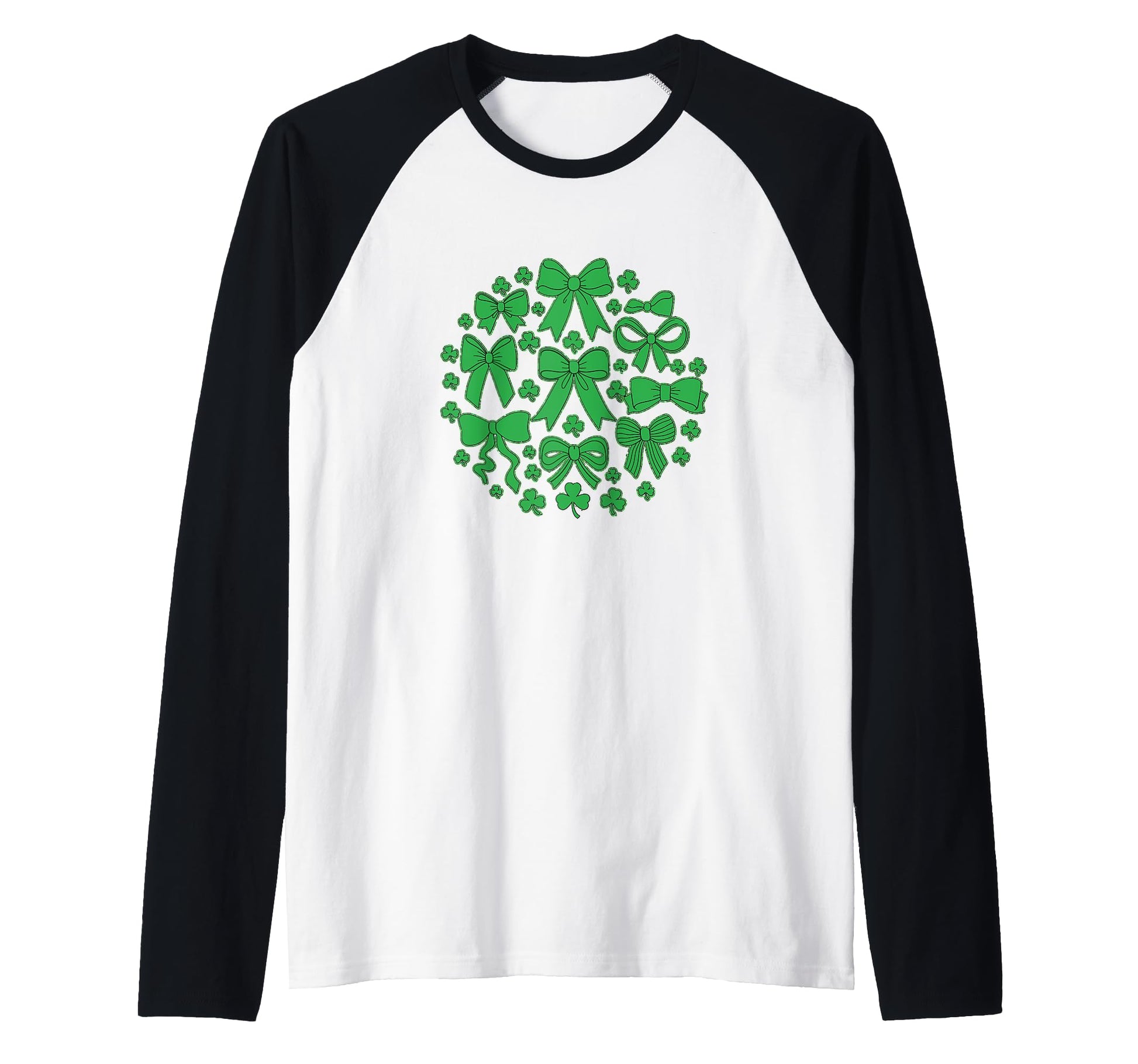 St Patrick Shamrock Bow Saint Green Gift Sweatshirt - Graphic Print Unisex - T-Shirt, Sweatshirt, Hoodie