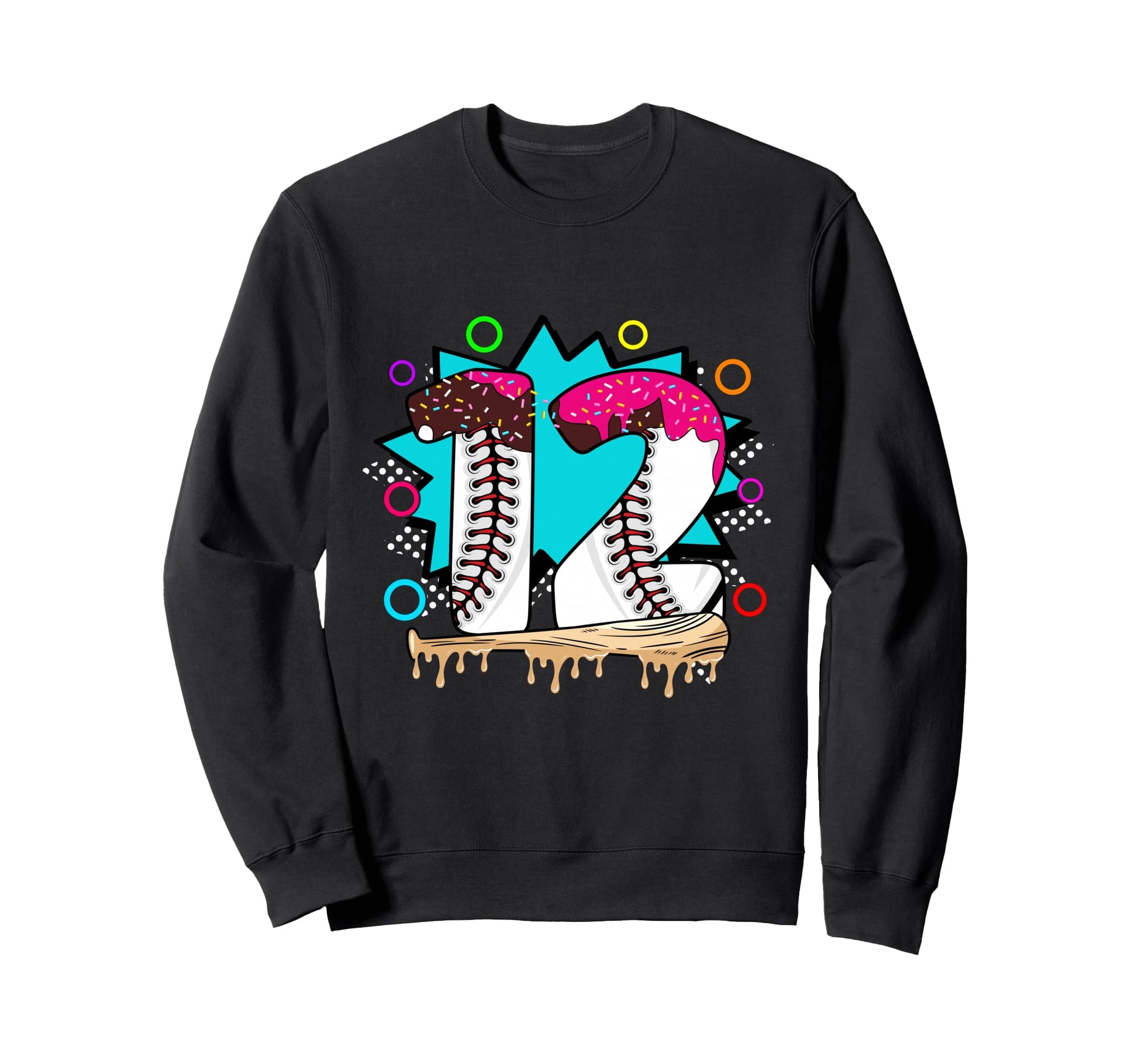 12Th Birthday Baseball Sweatshirt - Novelty Apparel Unisex - T-Shirt, Sweatshirt, Hoodie
