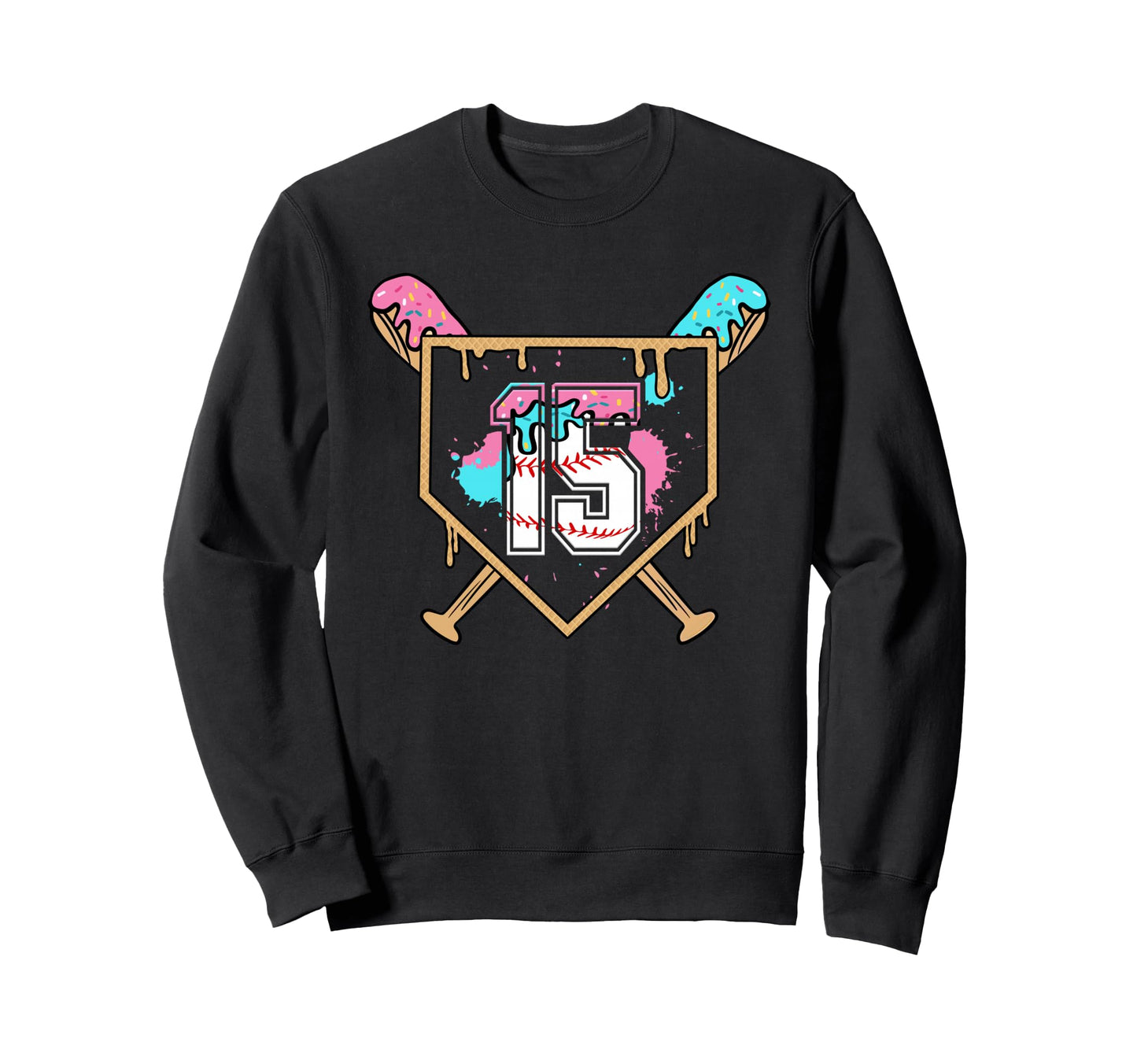 15Th Birthday Baseball Bat Sweatshirt - Casual Everyday Wear for Adults - T-Shirt, Sweatshirt, Hoodie