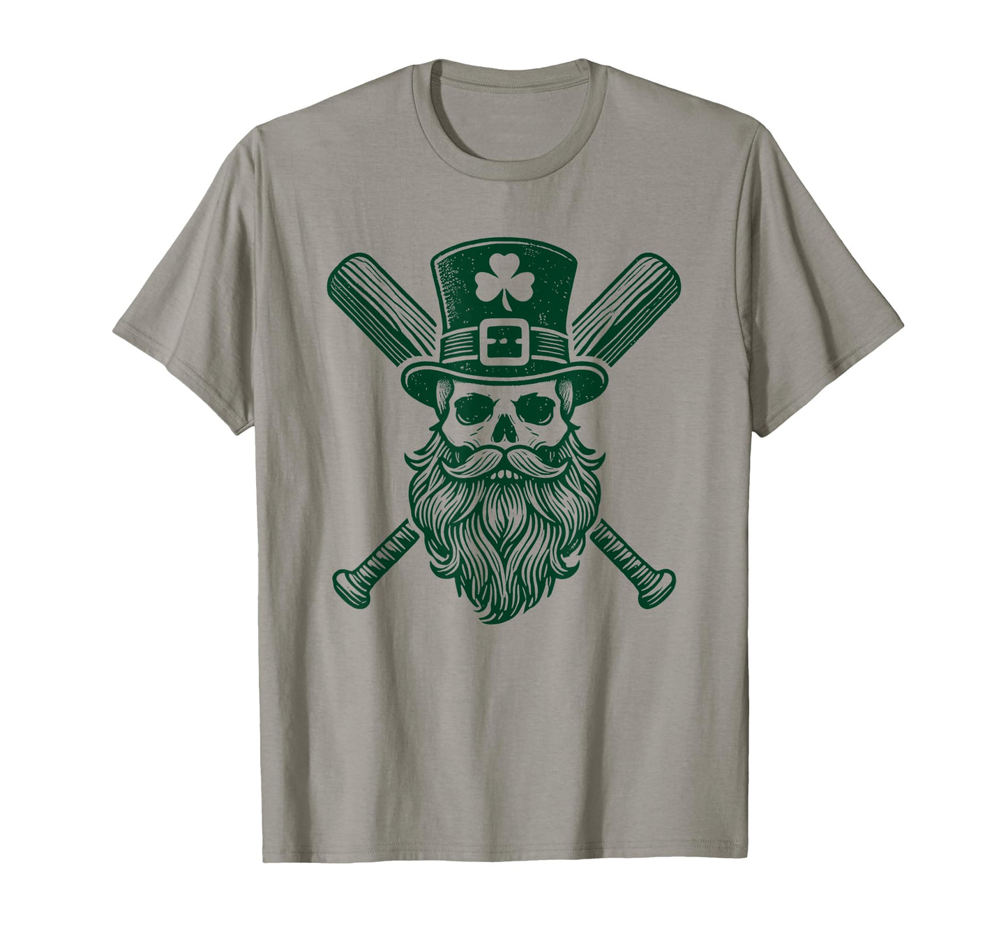 Leprechaun Skull Baseball Bat St T-Shirt - Minimalist Print Men Women - T-Shirt, Sweatshirt, Hoodie