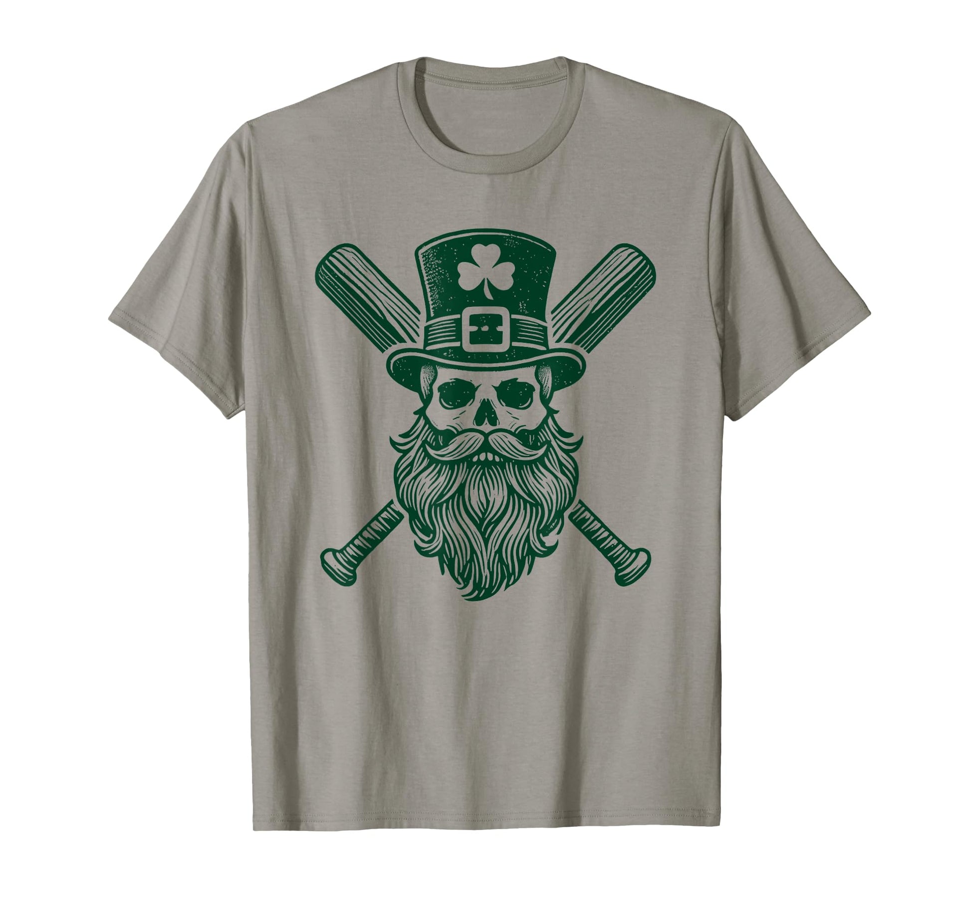 Leprechaun Skull Baseball Bat St T-Shirt - Minimalist Print Men Women - T-Shirt, Sweatshirt, Hoodie