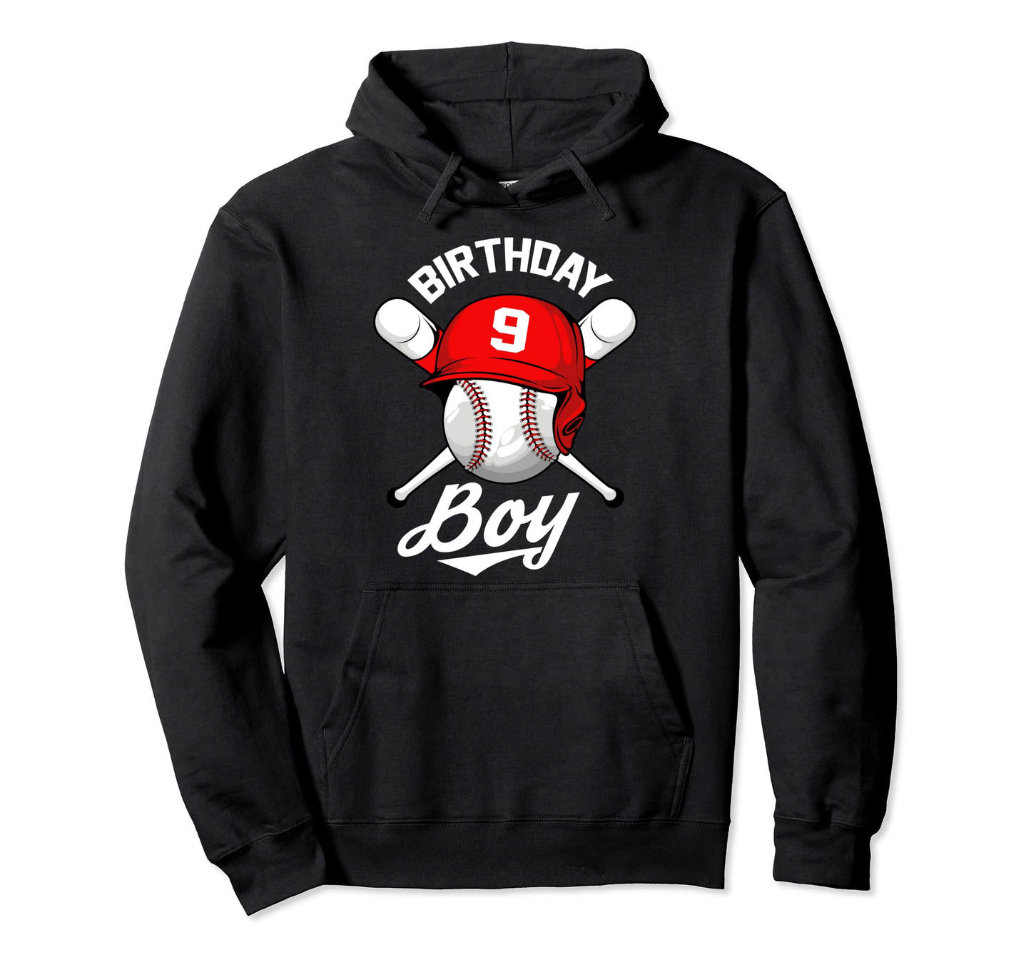 Baseball 9Th Birthday Party 9 Years Hoodie - Aesthetic Graphic for Adults - T-Shirt, Sweatshirt, Hoodie