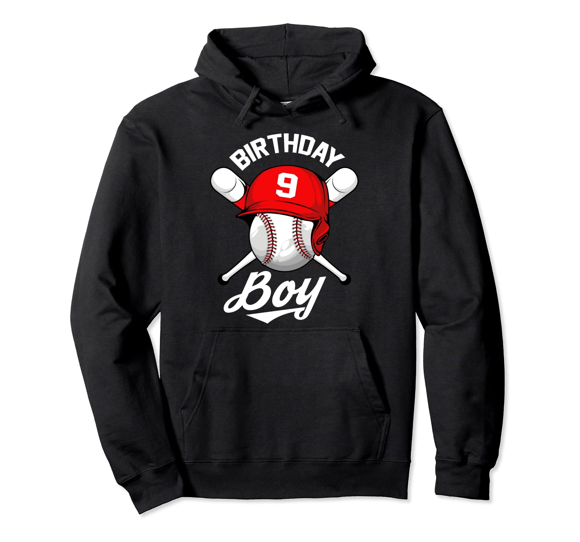 Baseball 9Th Birthday Party 9 Years Hoodie - Aesthetic Graphic for Adults - T-Shirt, Sweatshirt, Hoodie