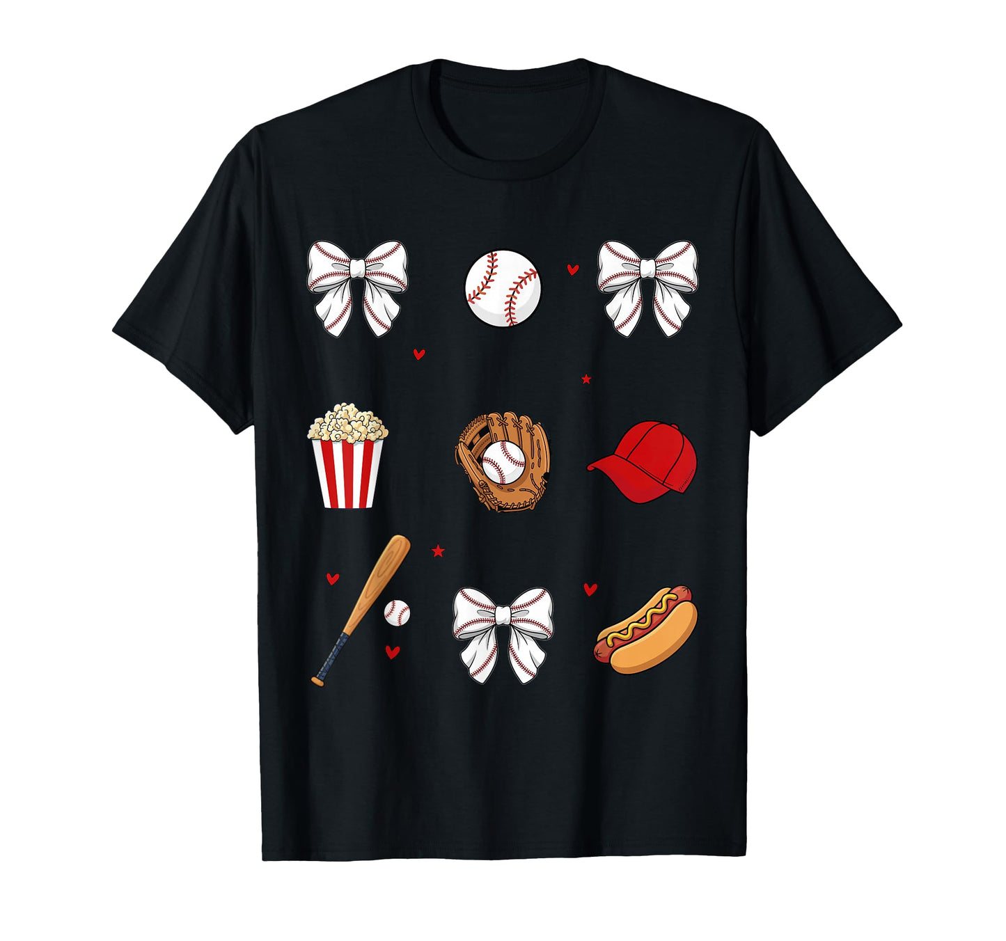Baseball Sister Coquette Bow T-Shirt - Minimalist Print for Adults - T-Shirt, Sweatshirt, Hoodie