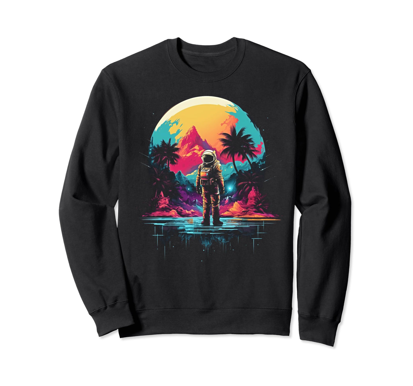 Synthwave Astronaut Cyberpunk 80S Sweatshirt - Streetwear Style for Adults - T-Shirt, Sweatshirt, Hoodie