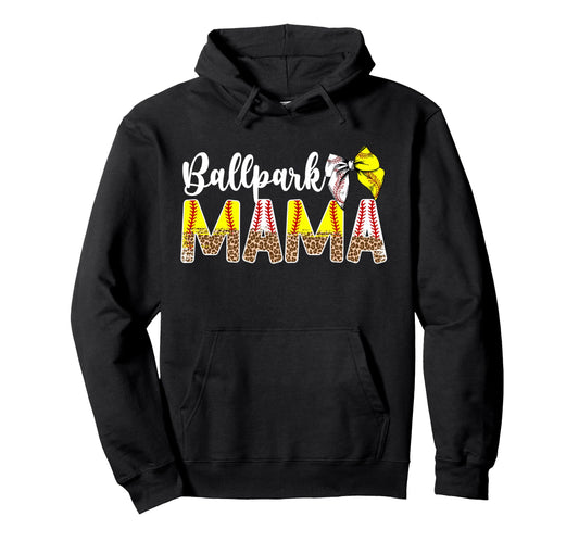 Ballpark Mama Coquette Softball Hoodie - Custom Art Print Men Women - T-Shirt, Sweatshirt, Hoodie