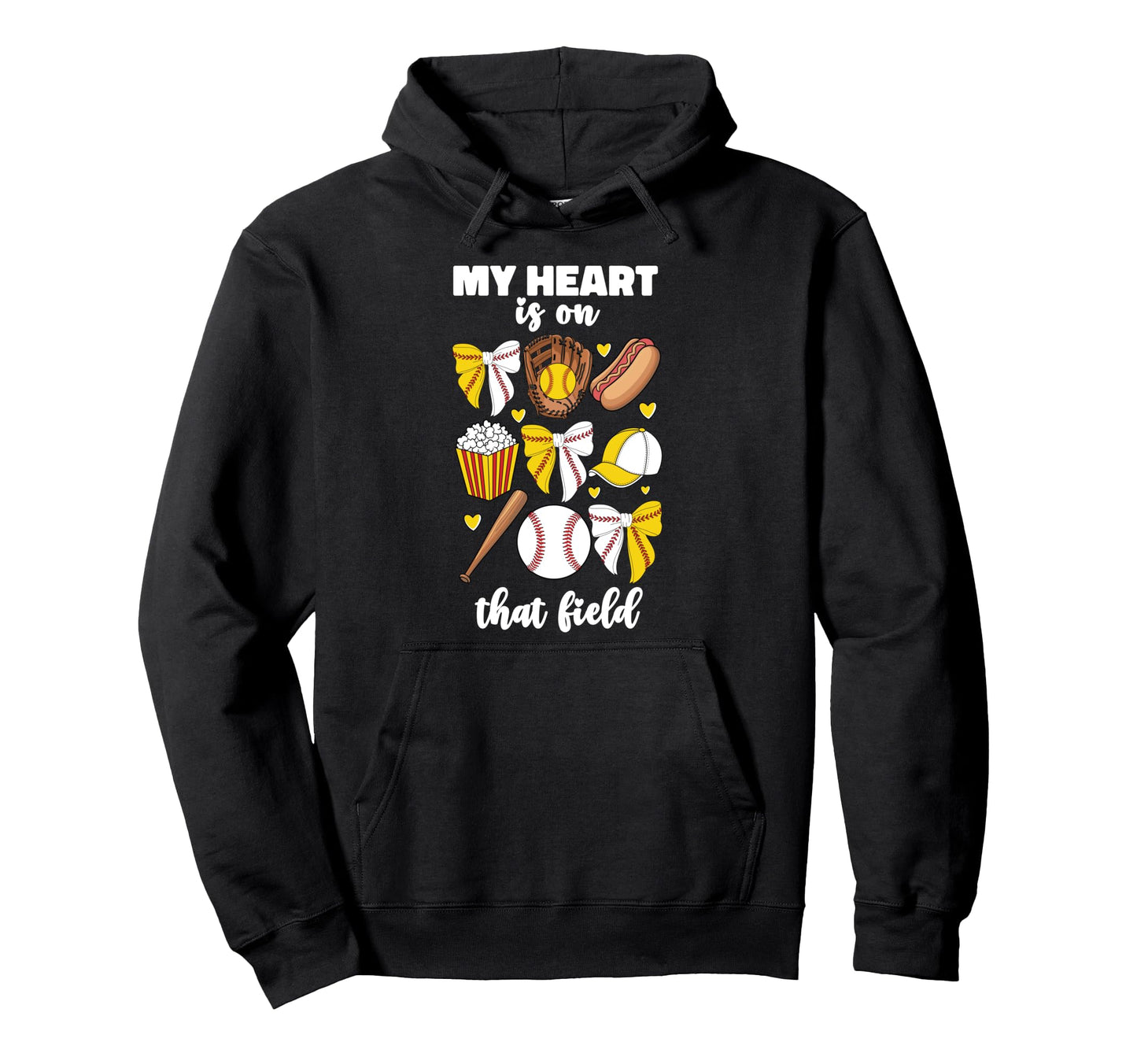 My Heart Is That Field Half Baseball Hoodie - Custom Art Print for Adults - T-Shirt, Sweatshirt, Hoodie