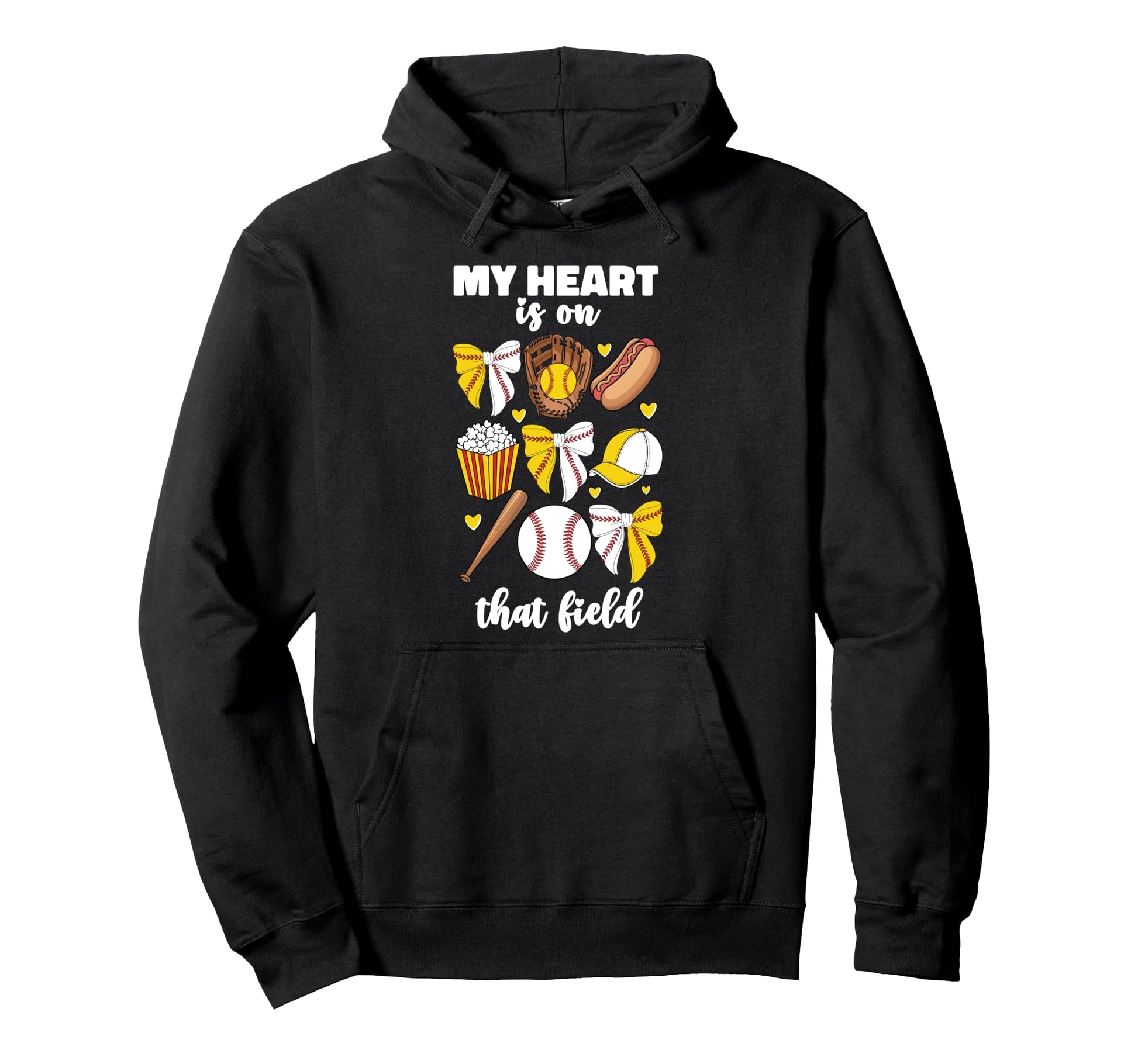 My Heart Is That Field Half Baseball Hoodie - Custom Art Print for Adults - T-Shirt, Sweatshirt, Hoodie