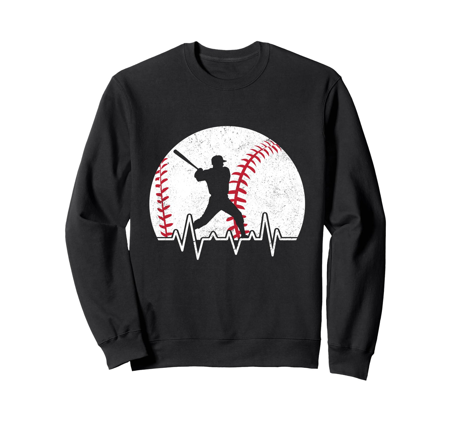 Baseball Player Silhouette Sweatshirt - Casual Everyday Wear Men Women - T-Shirt, Sweatshirt, Hoodie