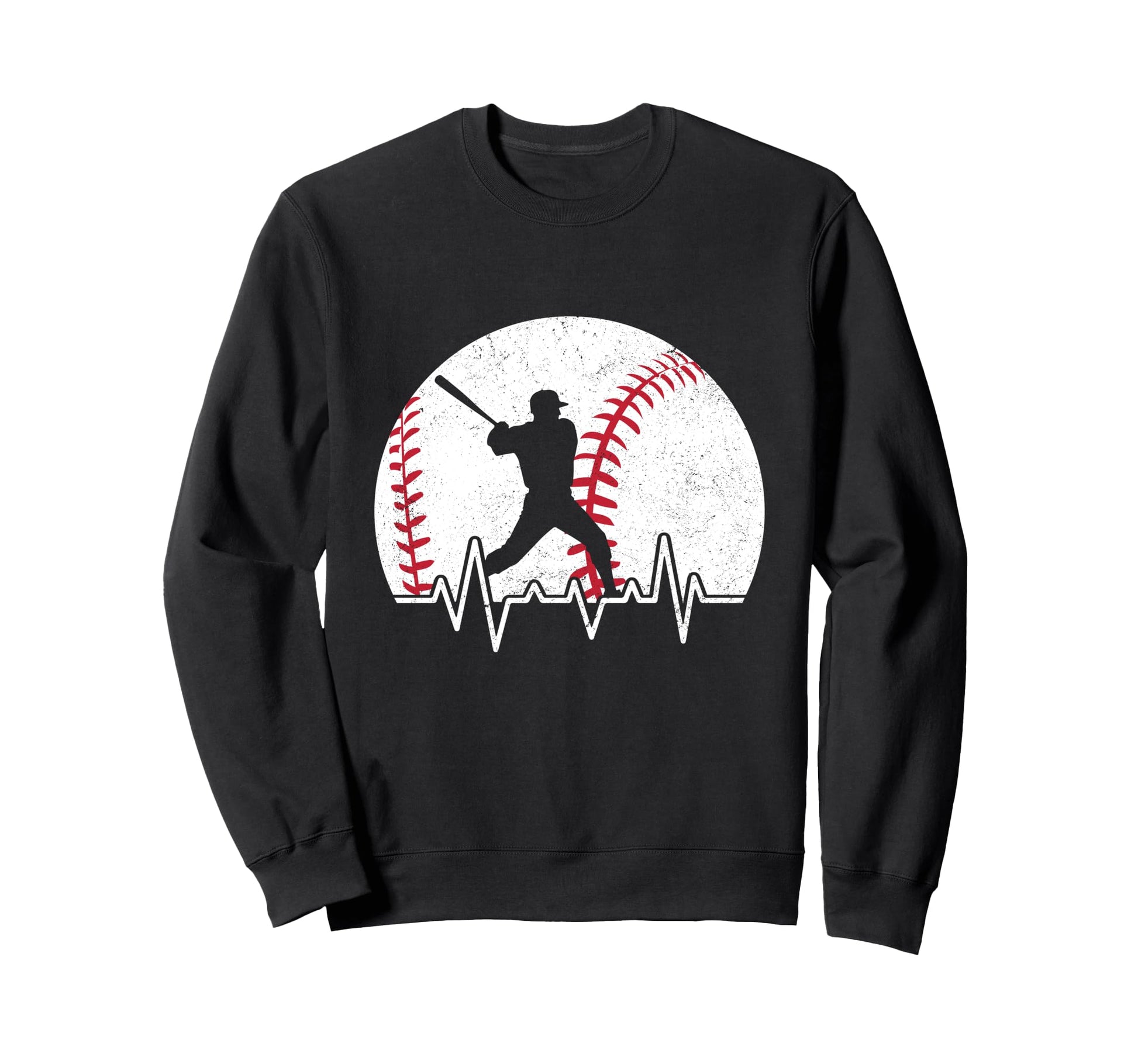 Baseball Player Silhouette Sweatshirt - Casual Everyday Wear Men Women - T-Shirt, Sweatshirt, Hoodie