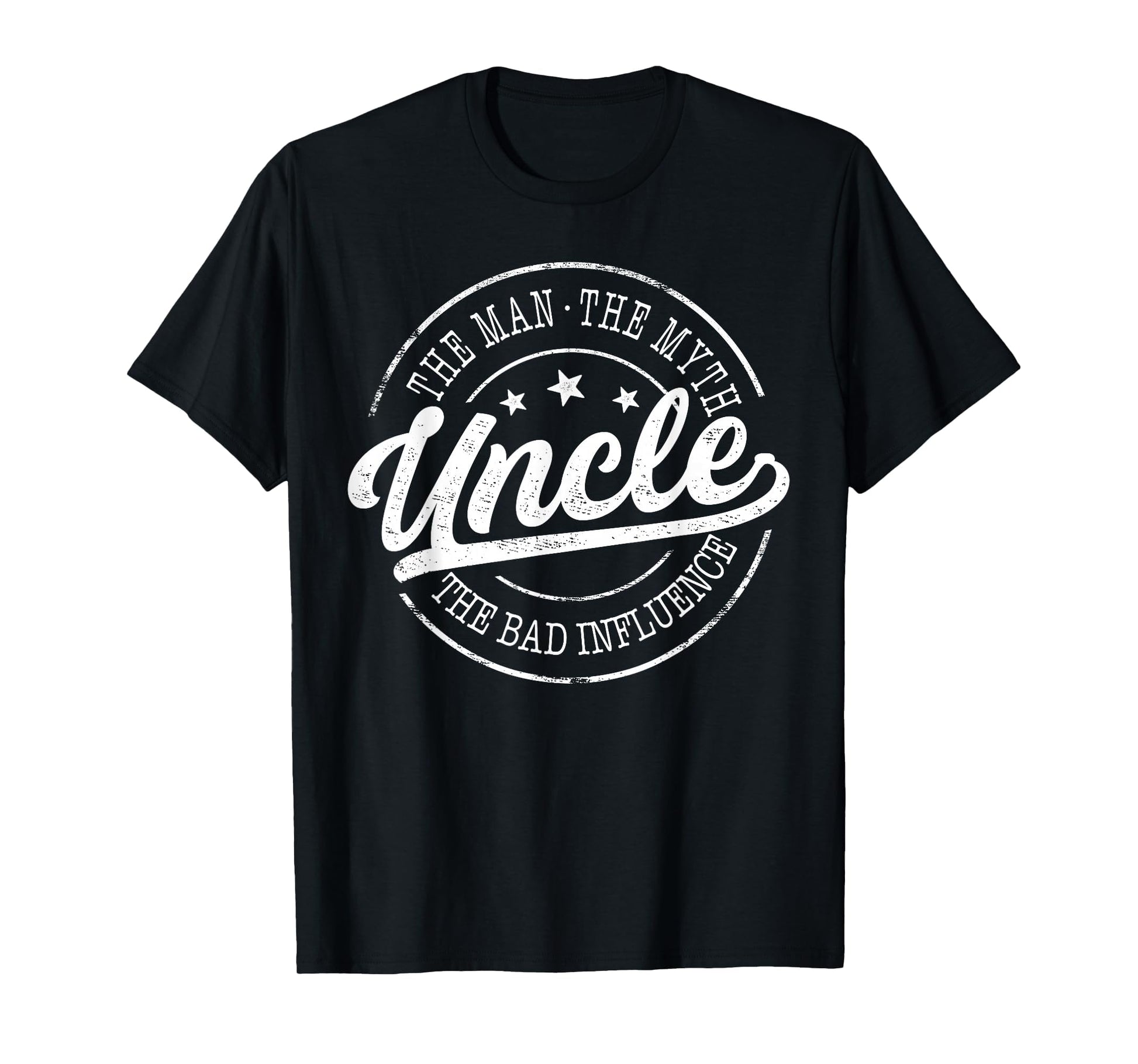 Uncle Myth Bad Influence Emblem T-Shirt - Novelty Apparel for Adults - T-Shirt, Sweatshirt, Hoodie