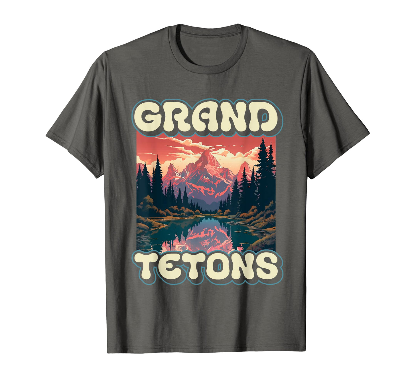 Grand Teton National Park Eighties Vibe T-Shirt - Custom Art Print Unisex - T-Shirt, Sweatshirt, Hoodie