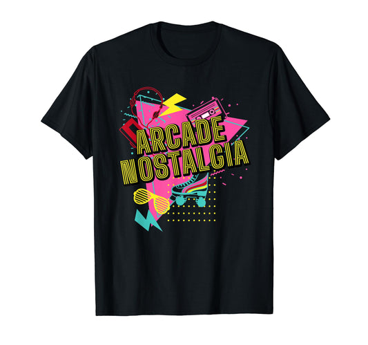 Arcade Nostalgia 1980 Gamer Gaming T-Shirt - Novelty Apparel for Adults - T-Shirt, Sweatshirt, Hoodie