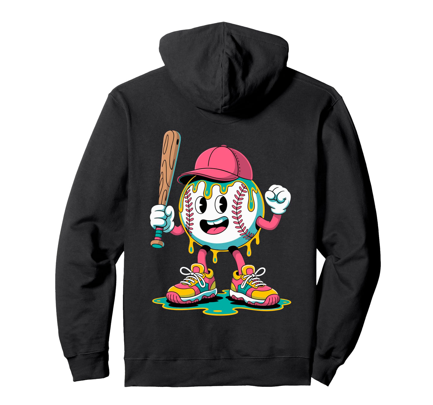 Funny Ice Cream Drip Baseball Spots Hoodie - Fun Novelty Design Unisex - T-Shirt, Sweatshirt, Hoodie