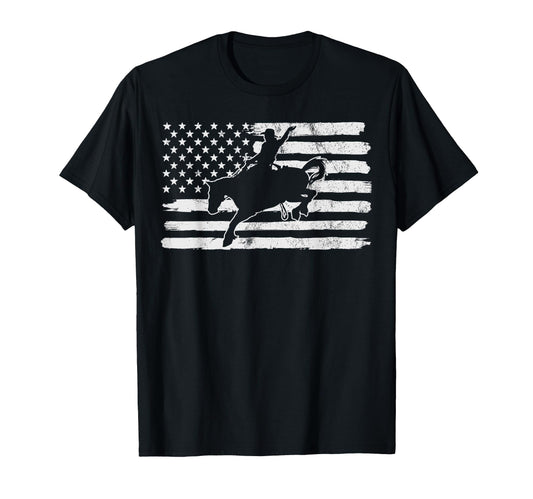 4Th July Usa Flag Rodeo Cowboy T-Shirt - Streetwear Style for Adults - T-Shirt, Sweatshirt, Hoodie