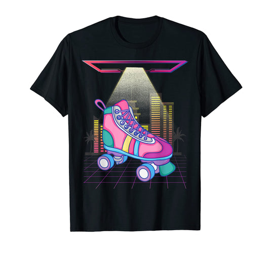 80S Party Roller Skating Electro 90S T-Shirt - Minimalist Print for Adults - T-Shirt, Sweatshirt, Hoodie