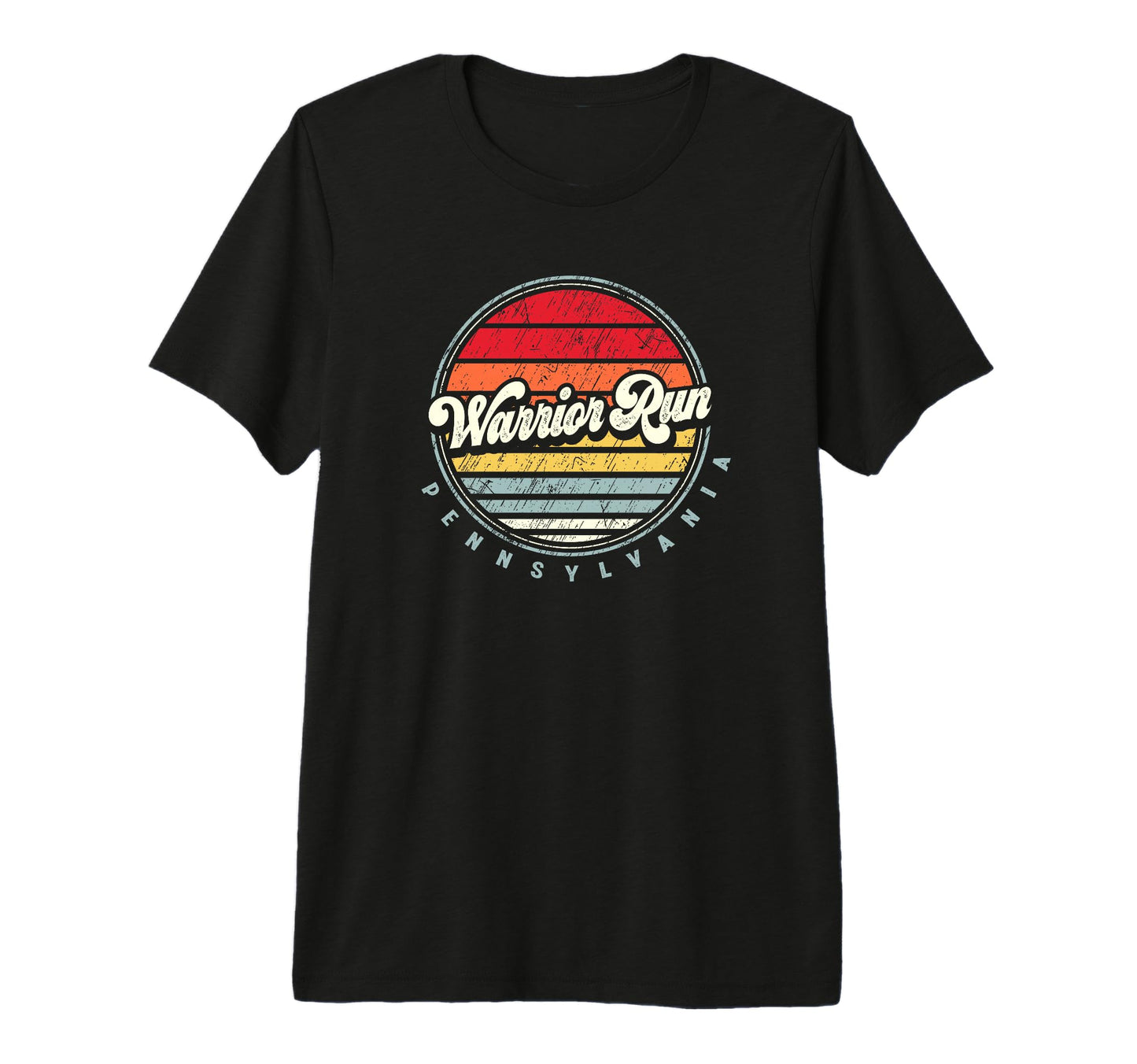Warrior Run Home State 70S Sunset Tri T-Shirt - Custom Art Print Unisex - T-Shirt, Sweatshirt, Hoodie