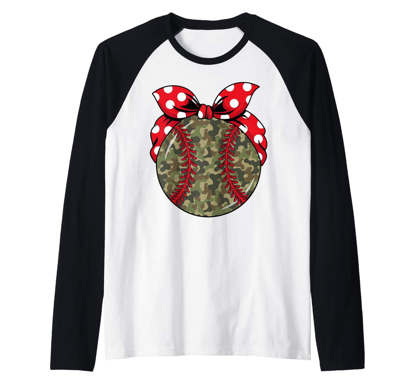 Baseball Camo Bow Softball Checkered T-Shirt - Novelty Apparel for Adults - T-Shirt, Sweatshirt, Hoodie